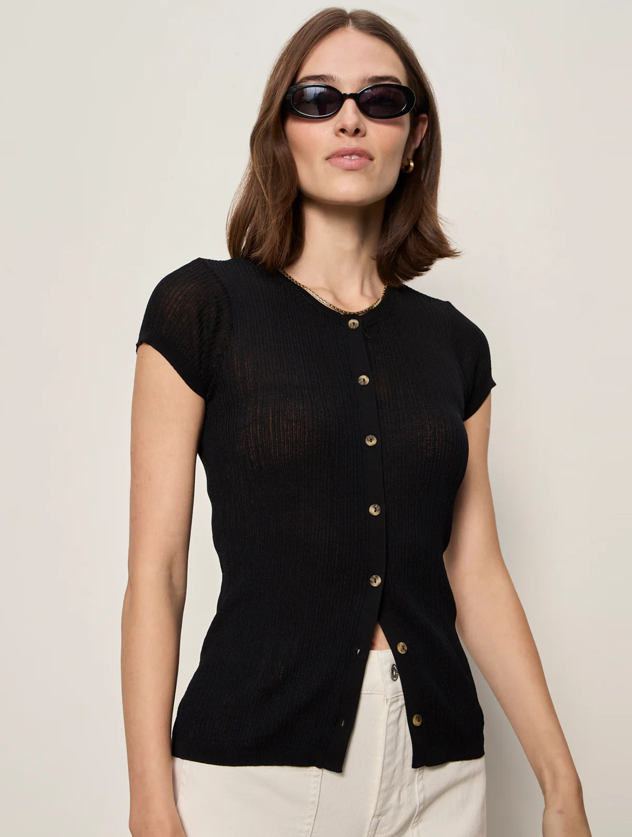 Soft Focus Ribbed Top