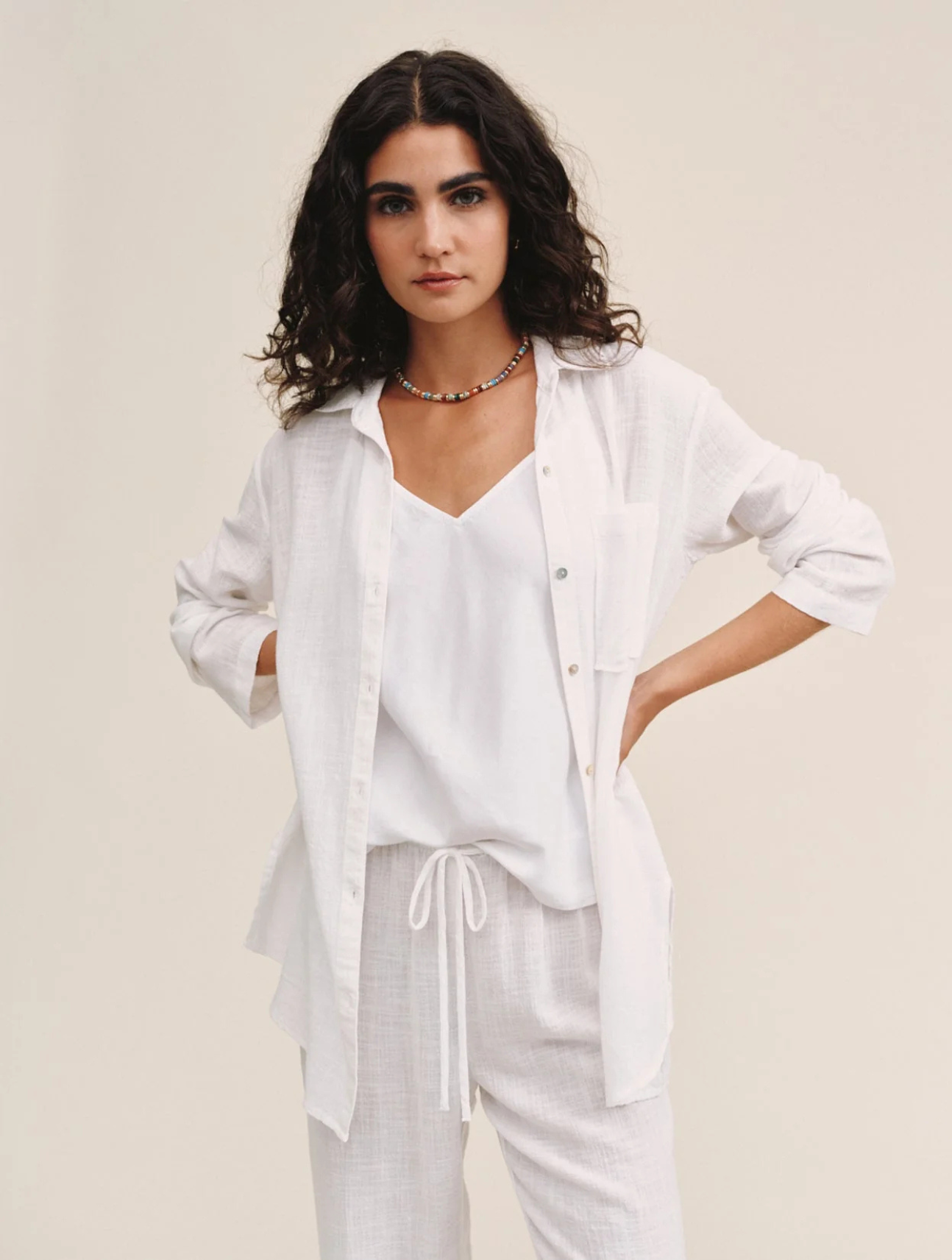Long Sleeve Pocket Button Down Tunic