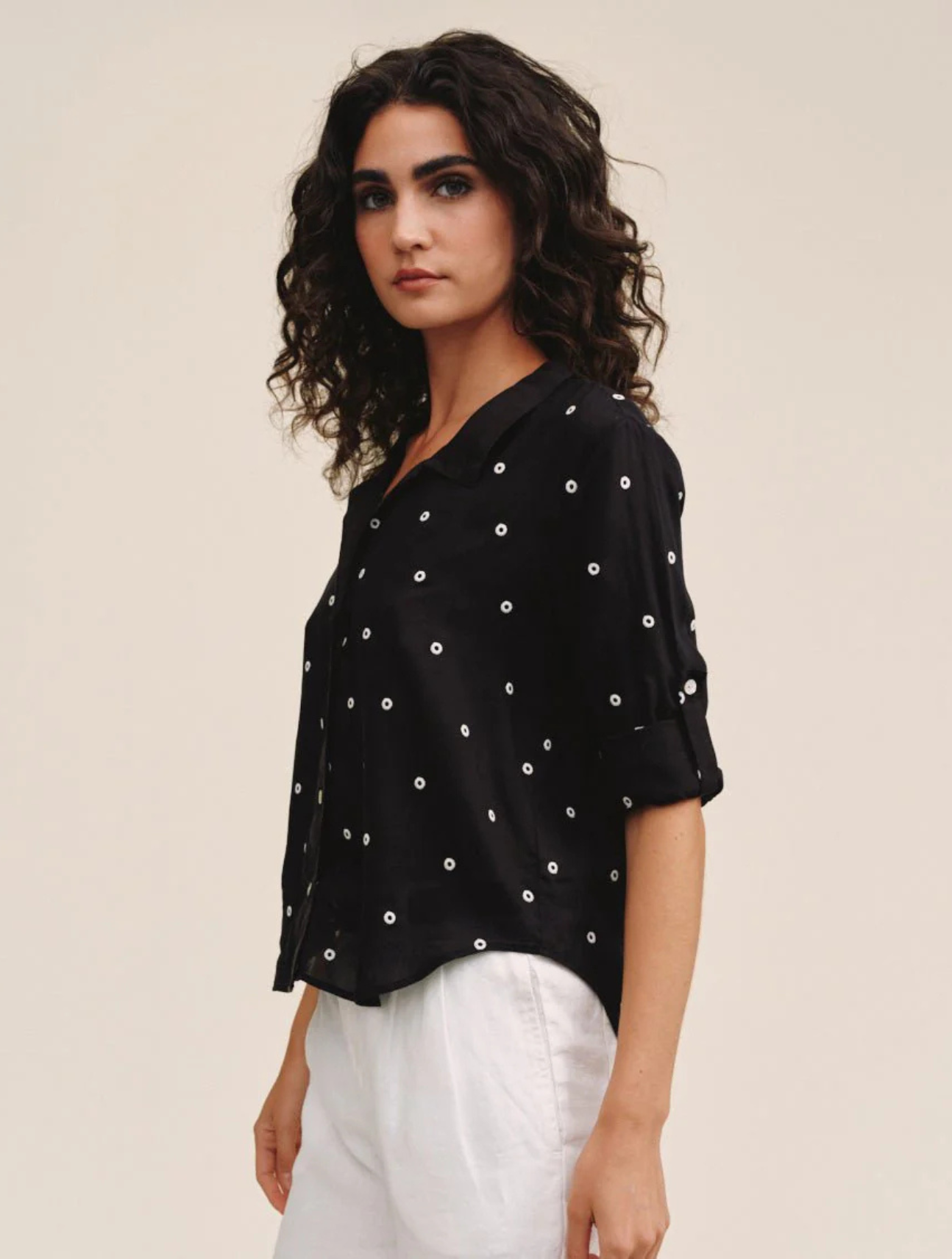 Drop Collar Boxy Button Down