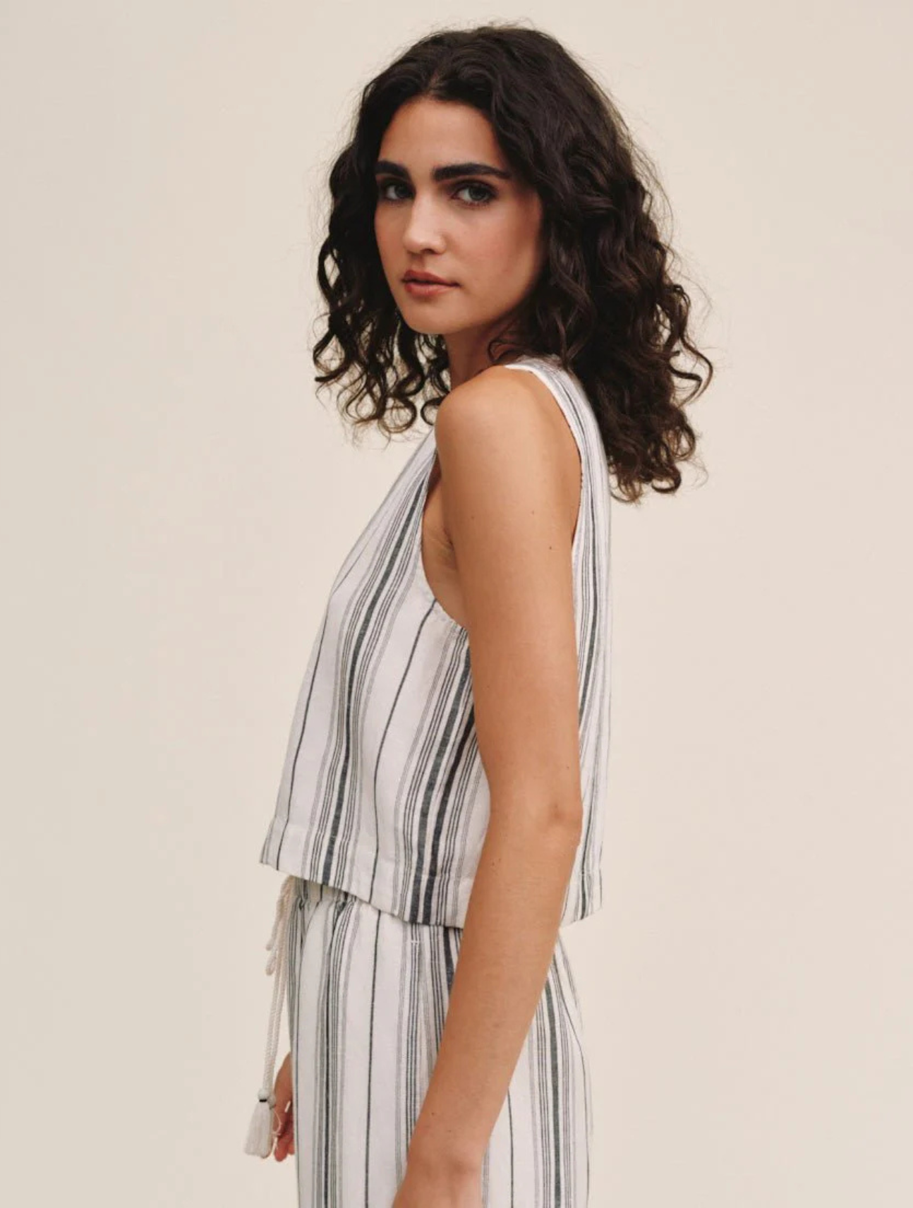 Sleeveless Button Front Top