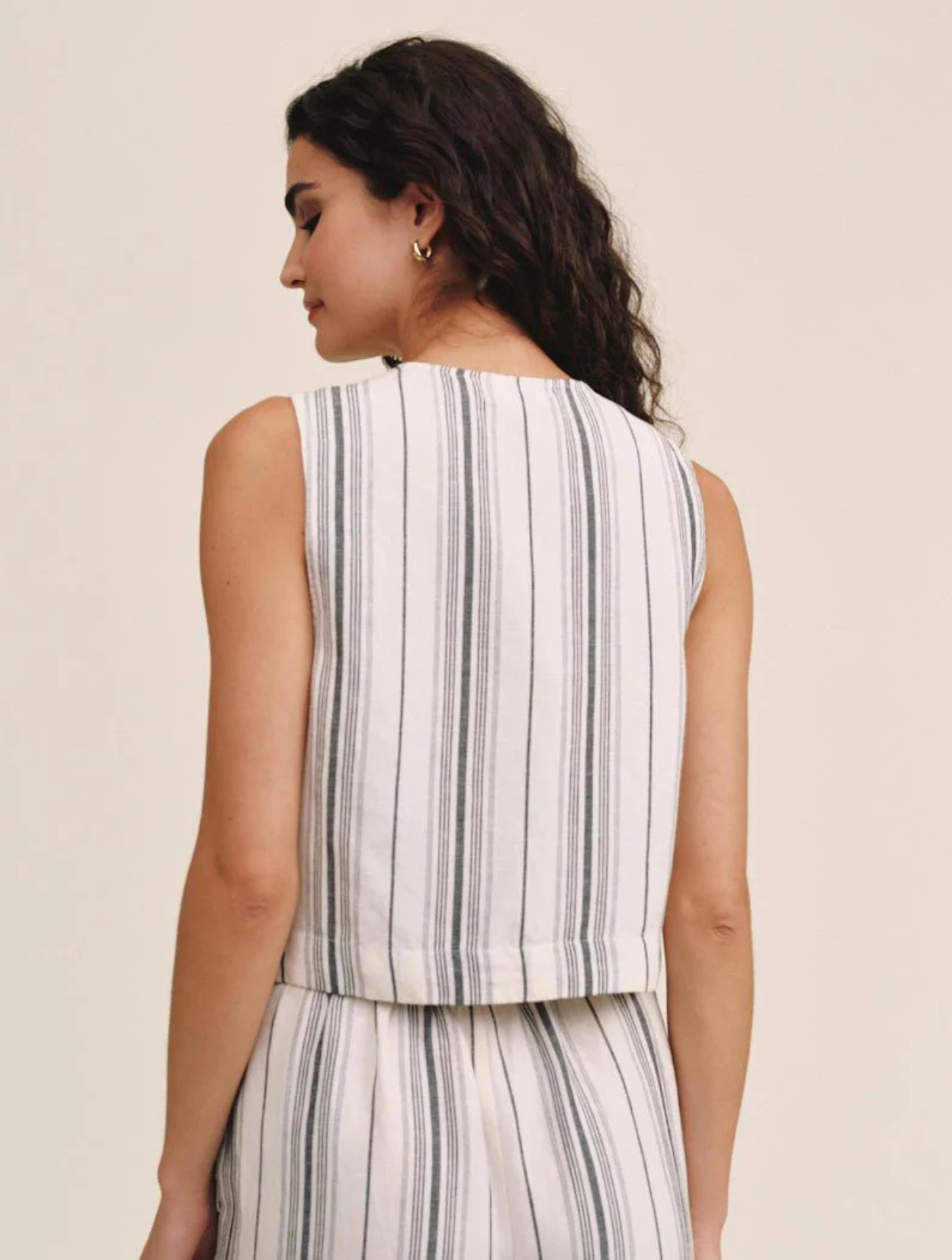 Sleeveless Button Front Top