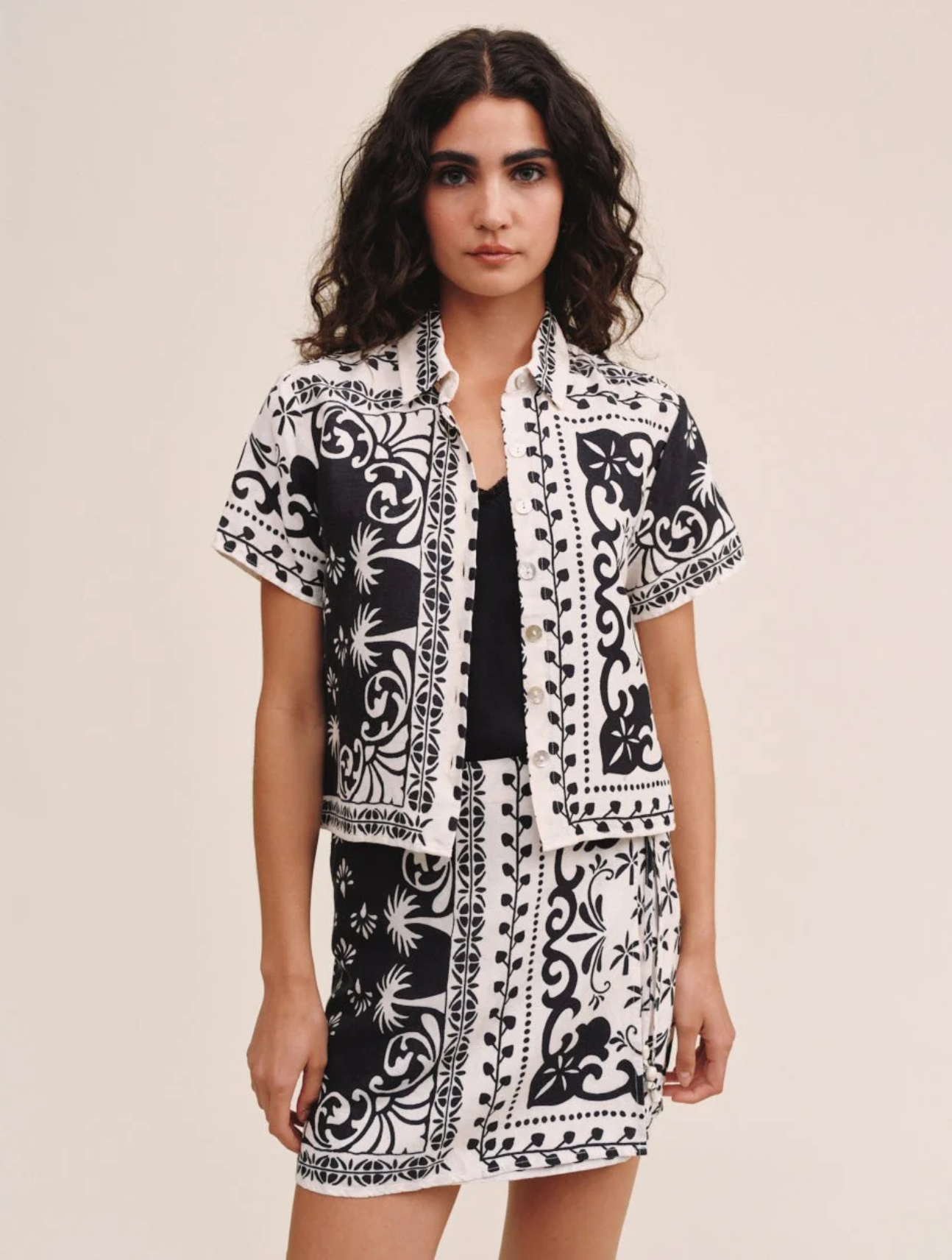 Bandana Short Sleeve Camp Shirt