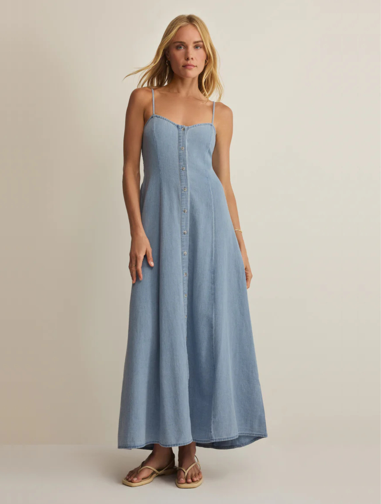 Angel Eyes Chambray Midi Dress