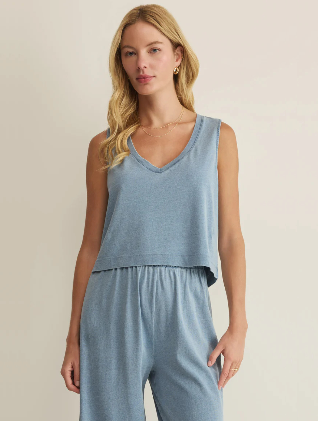 Sloane V-Neck Denim Tank