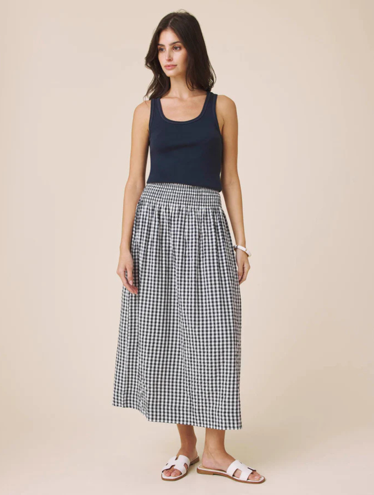 Gigi Gingham Midi Skirt