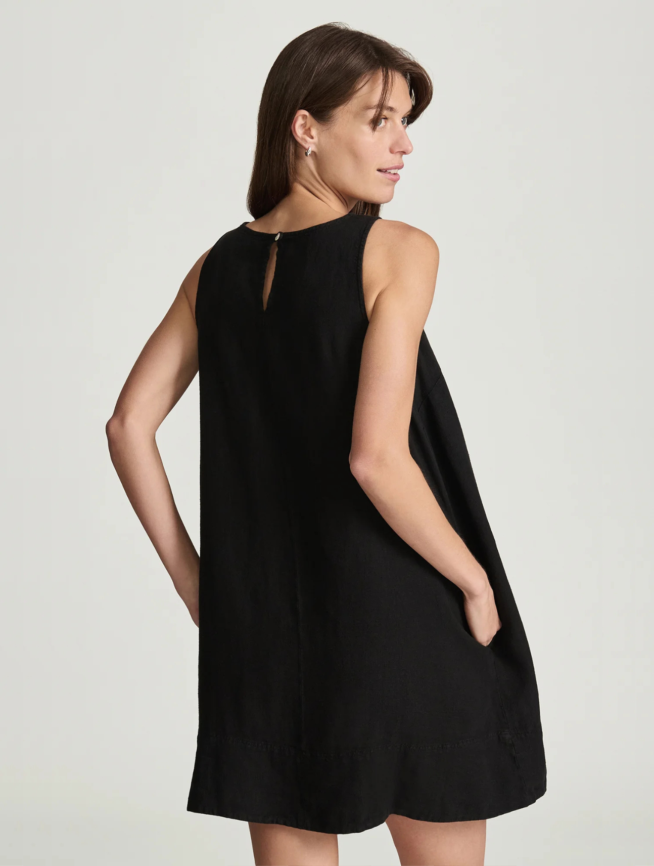 Linen Mini Shift Dress