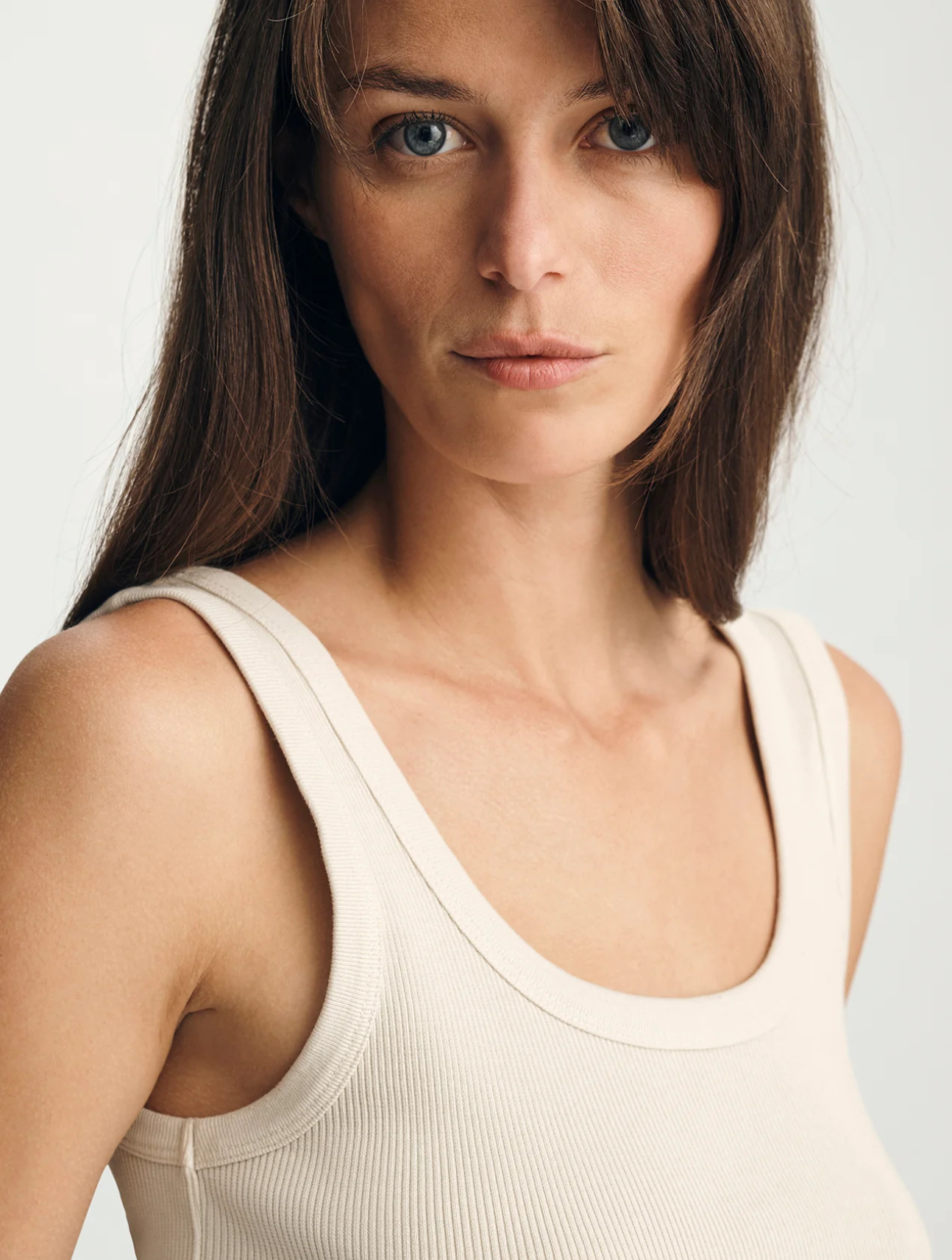 Ribbed Square Neck Tank Top