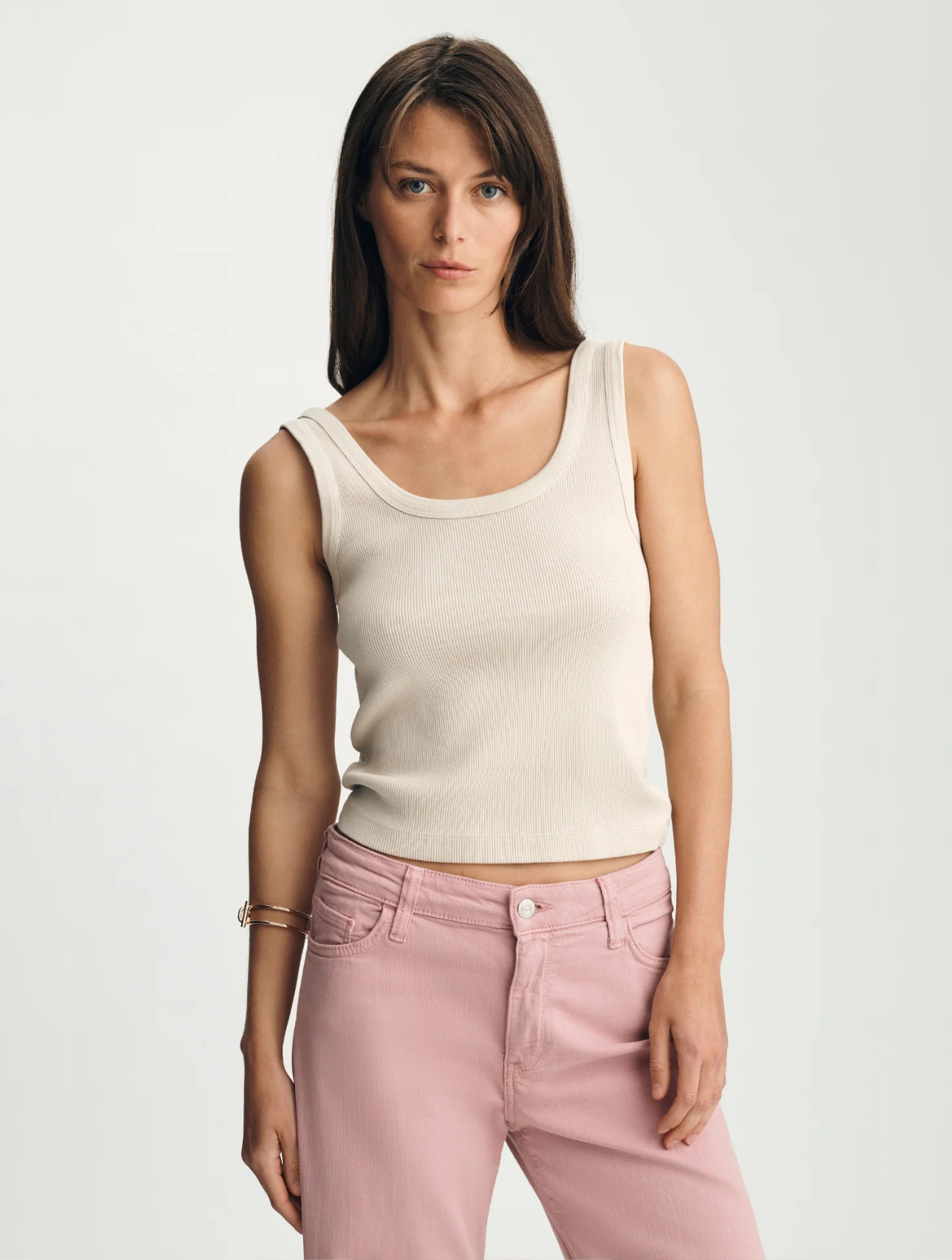 Ribbed Square Neck Tank Top