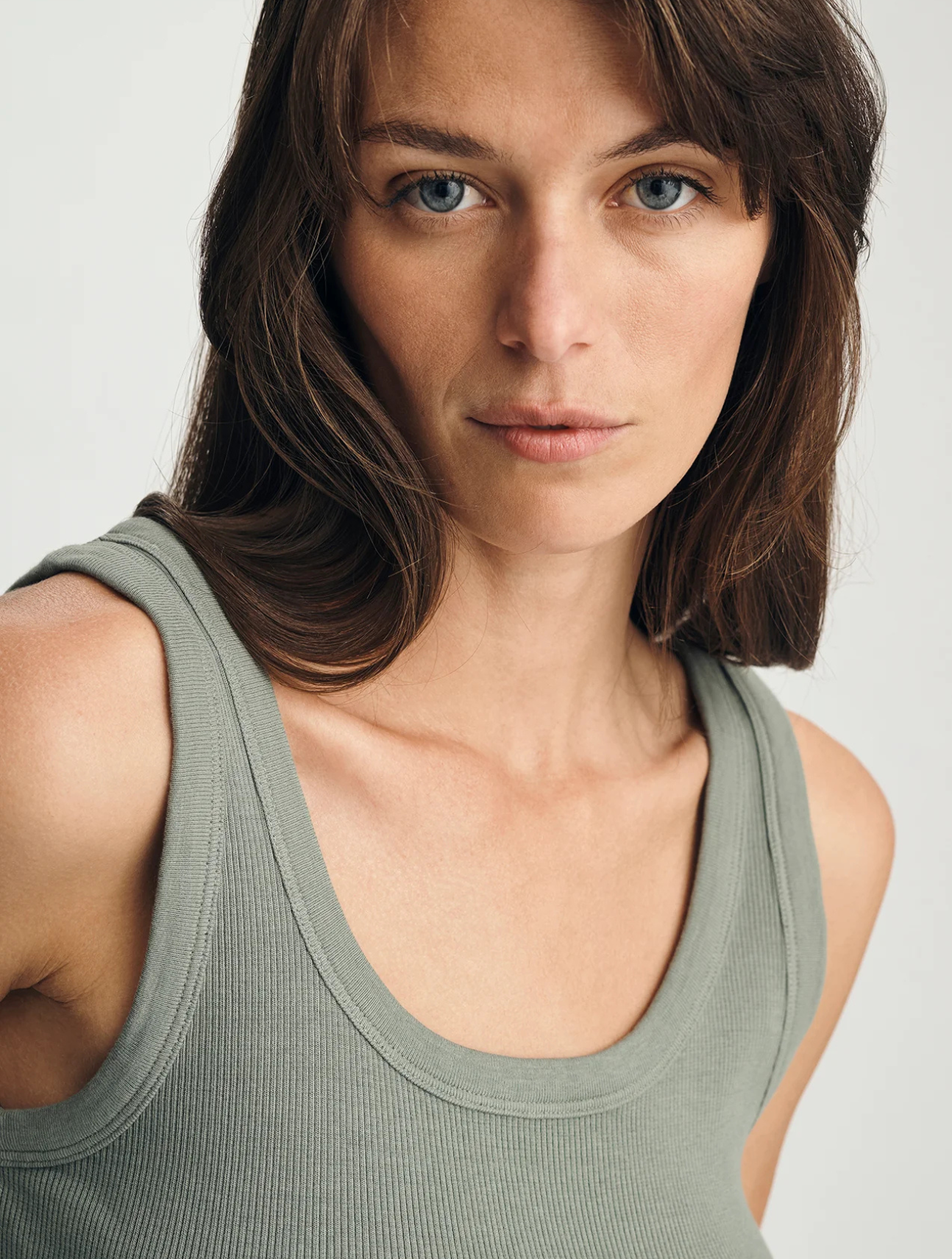 Ribbed Square Neck Tank Top