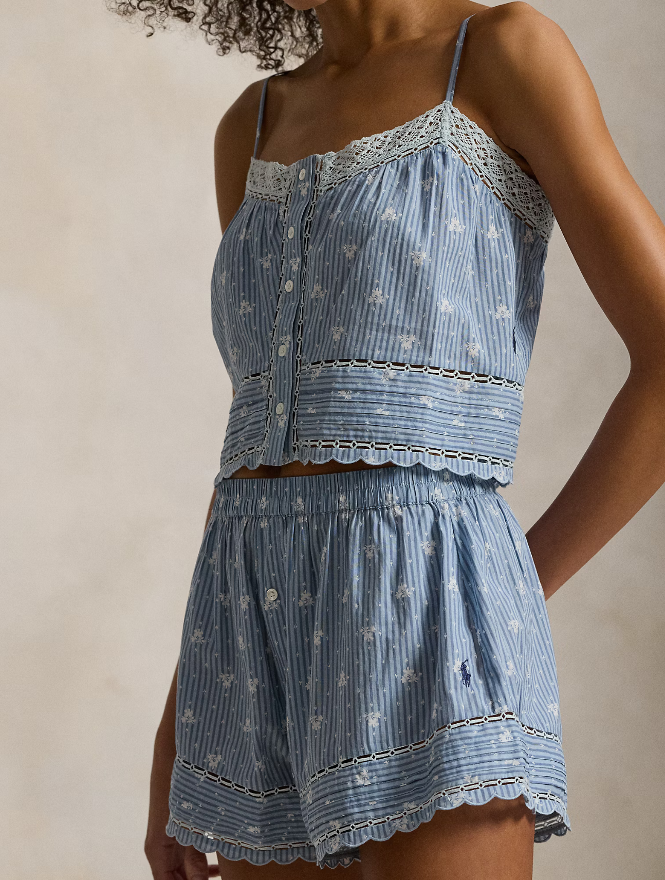 Cotton Voile Cami & Short Pajama Set