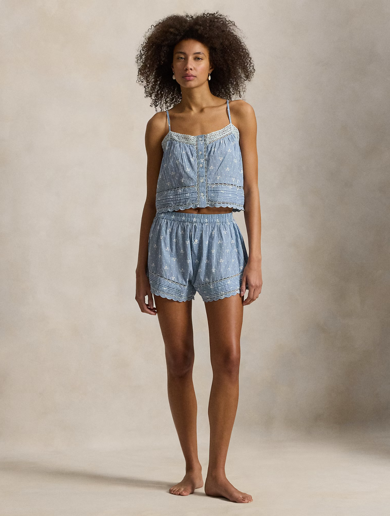 Cotton Voile Cami & Short Pajama Set