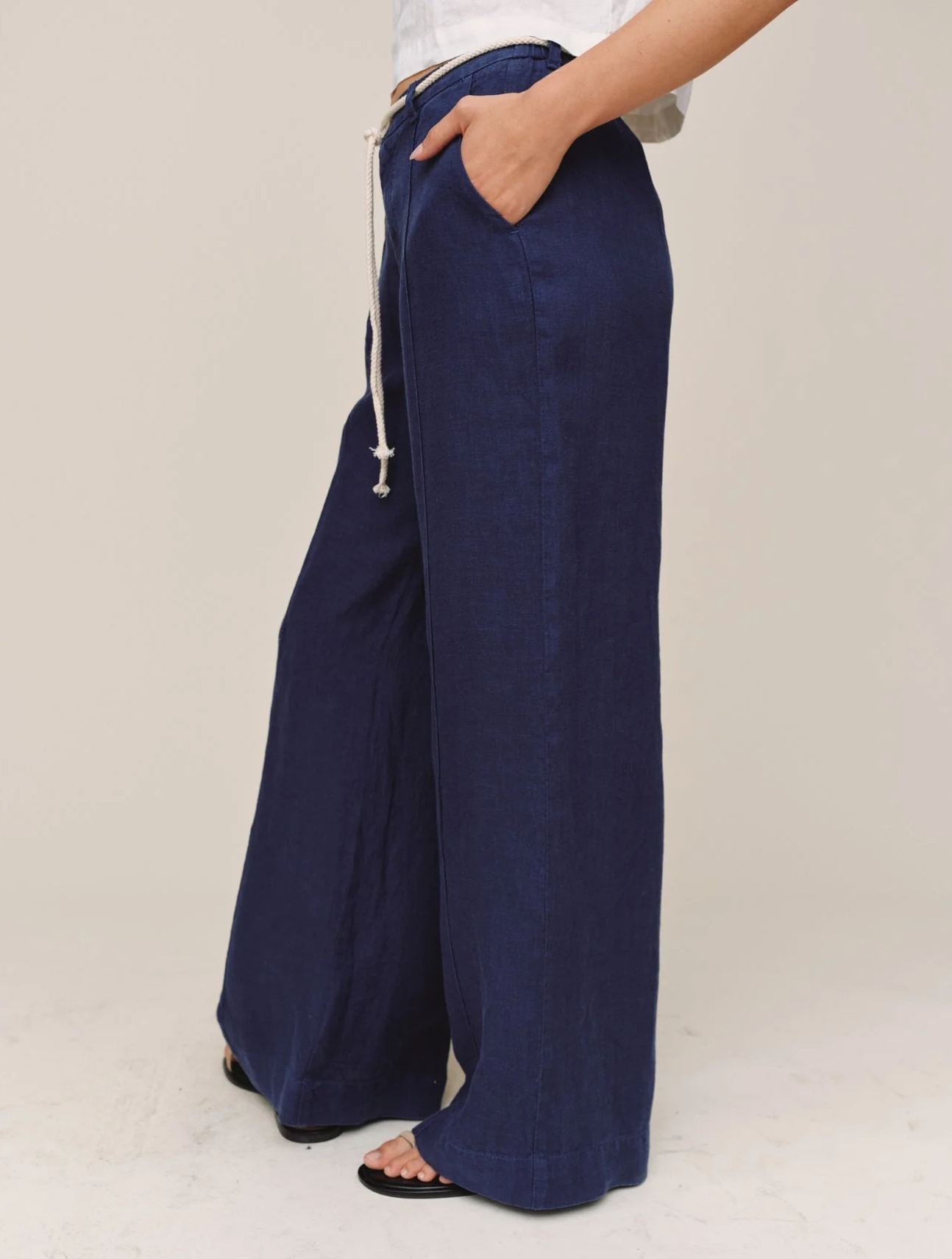 Clean Waist Pintuck Wide Leg