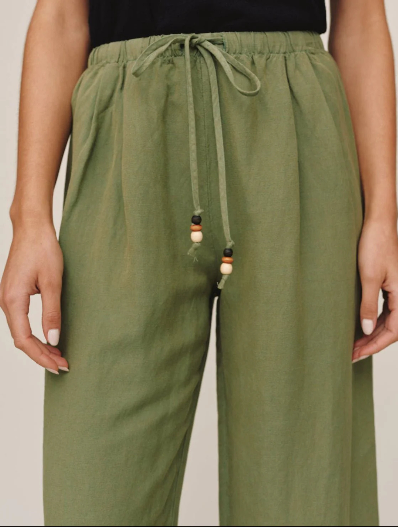 Beaded Drawstring Beach Pant