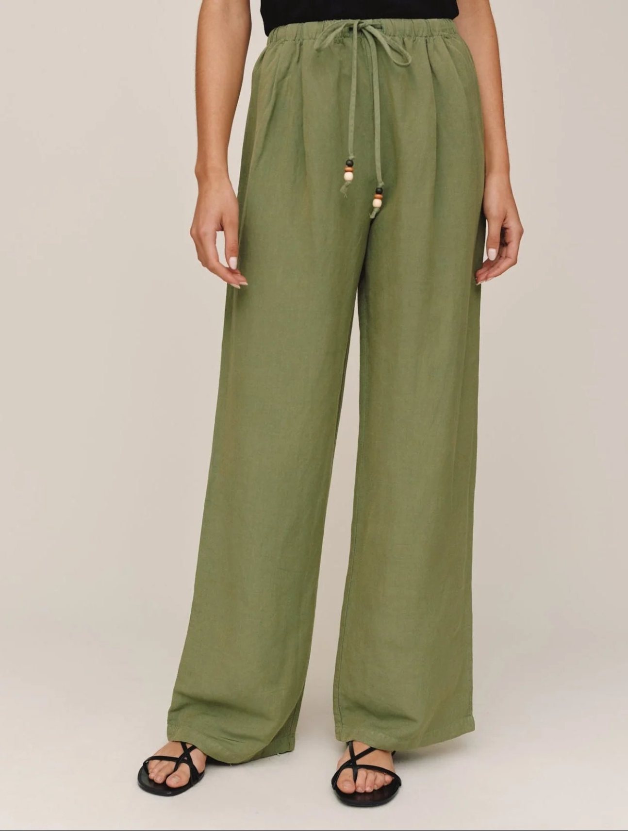 Beaded Drawstring Beach Pant