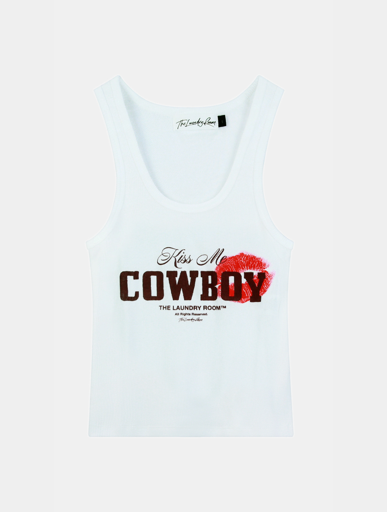Kiss Me Cowboy Rib Tank