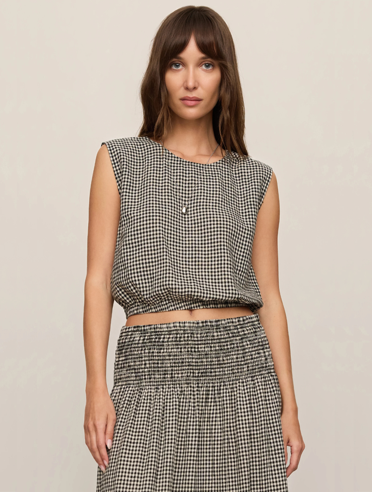Merit Gingham Linen Top