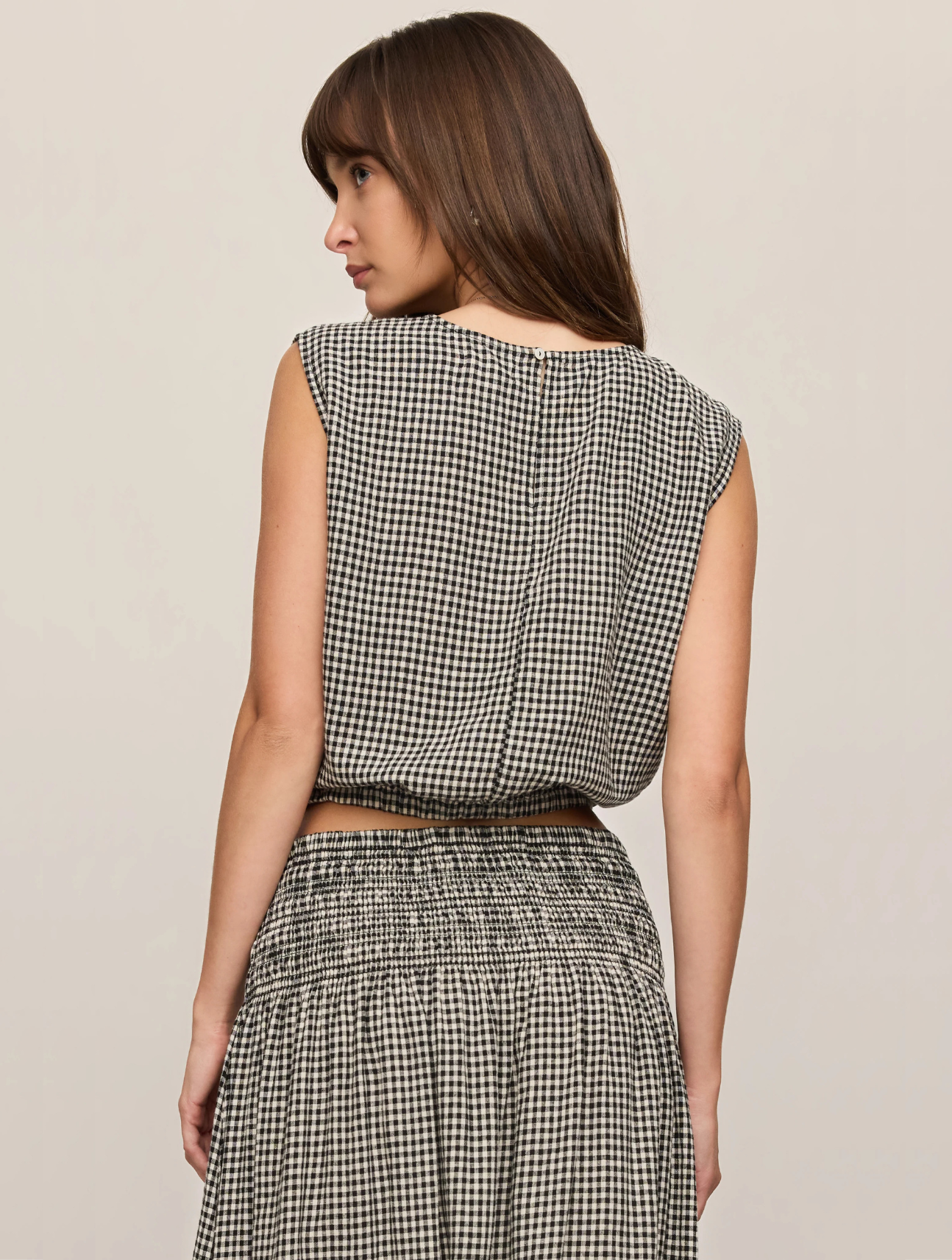 Merit Gingham Linen Top
