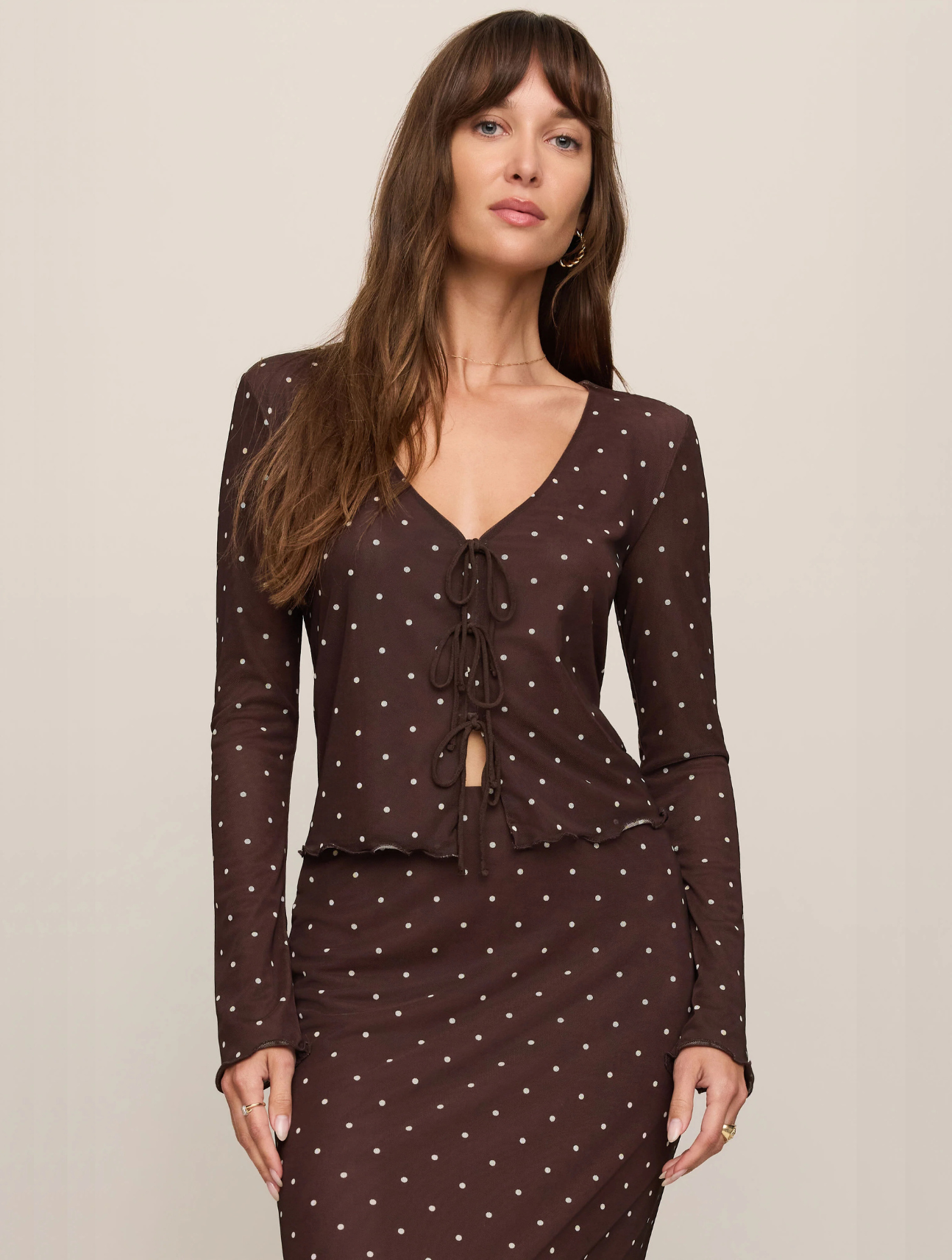 Amara Polka Dot Mesh Top
