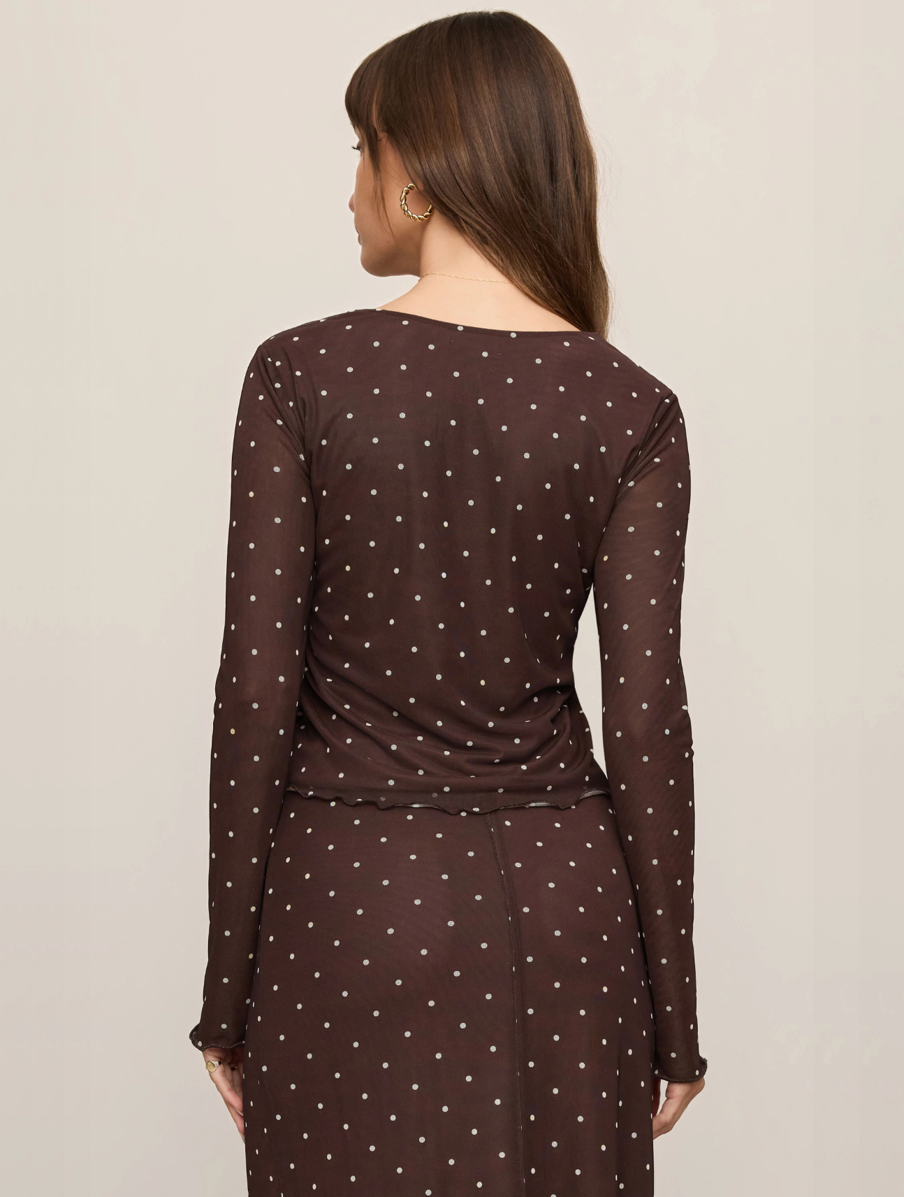 Amara Polka Dot Mesh Top