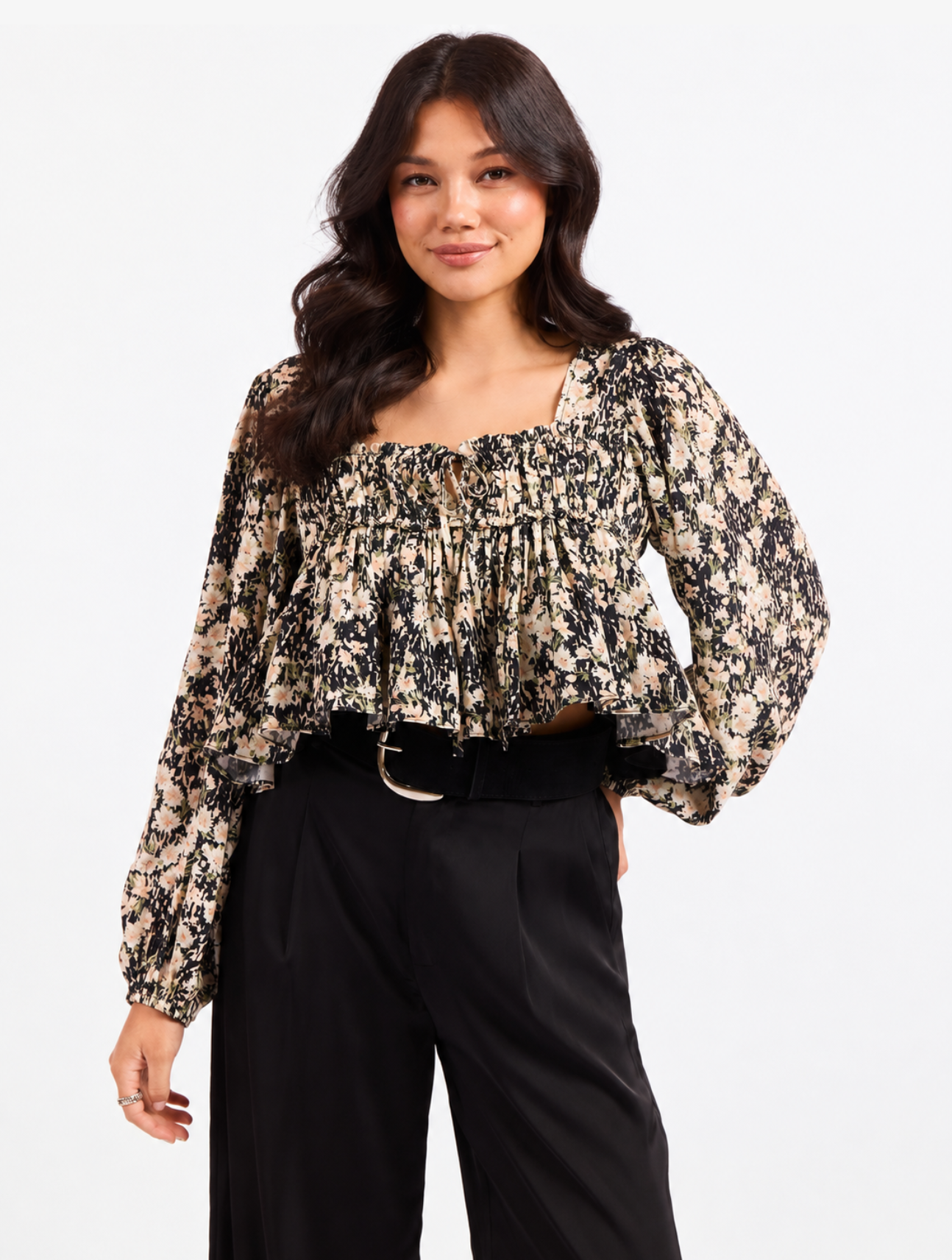 Painted Fields Gathered Blouse