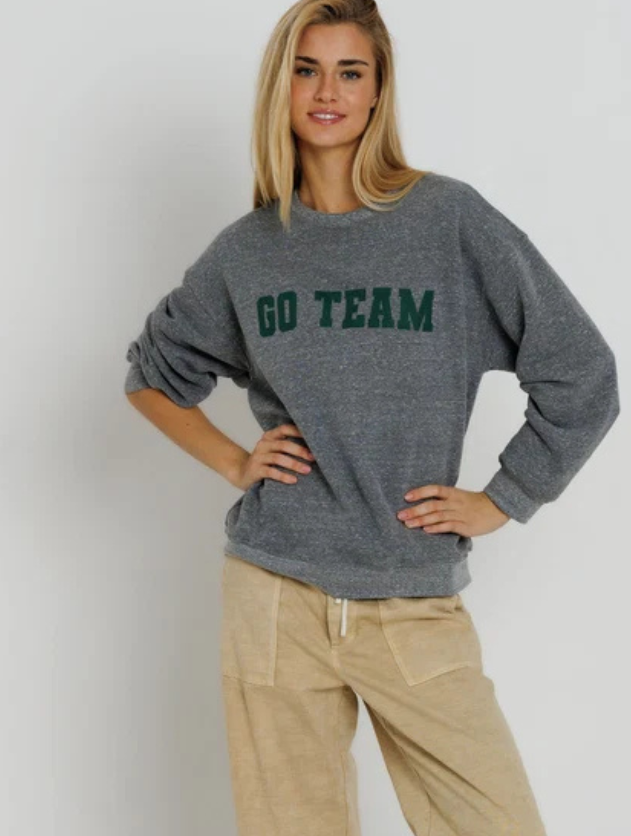 Green Go Team Oversized Crew