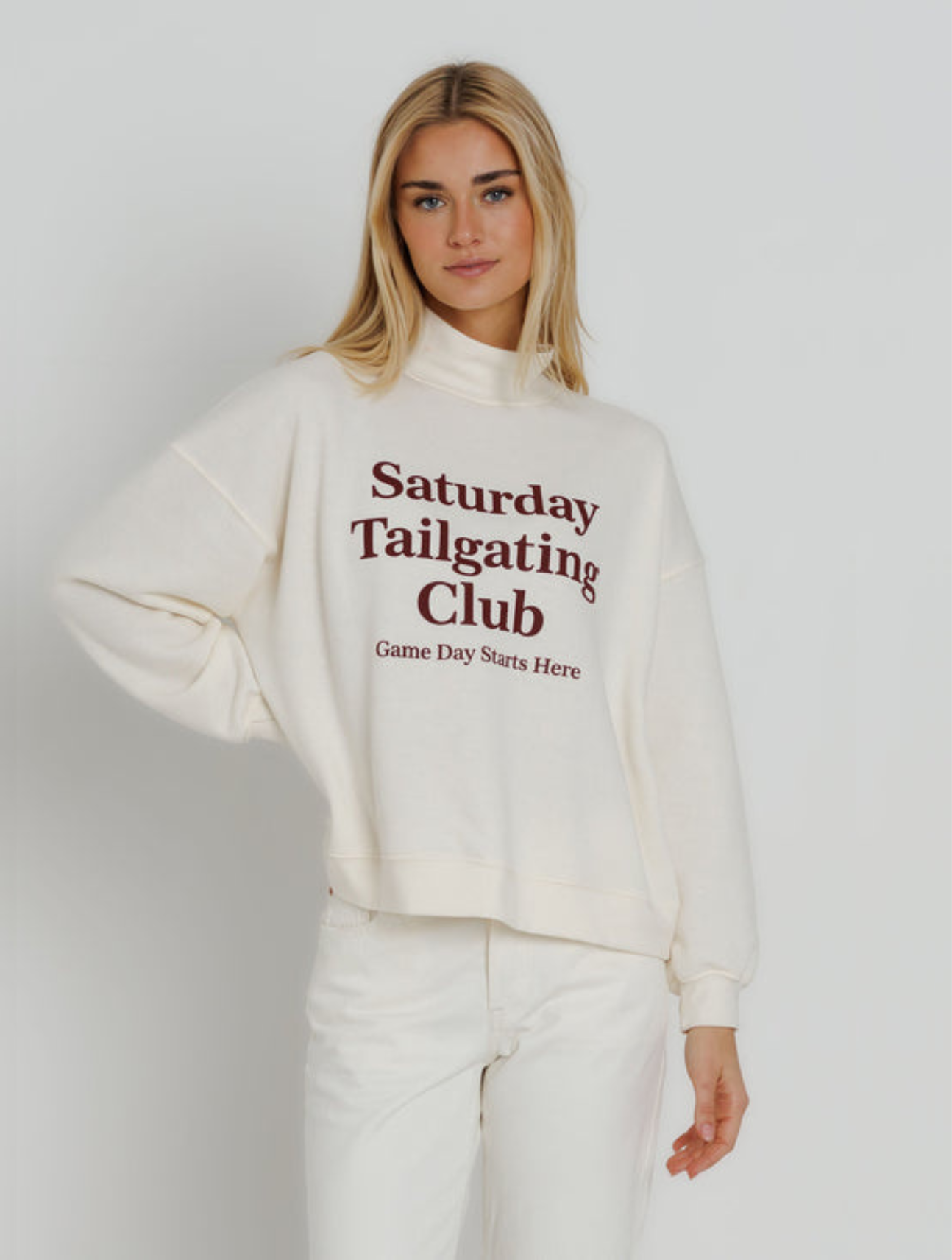 Saturday Tailgating Club Mock Neck