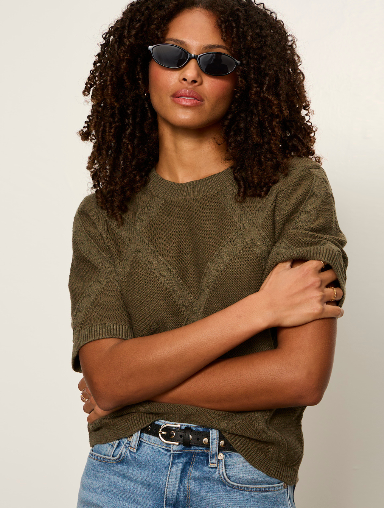 Diamond Stitch Sweater Tee