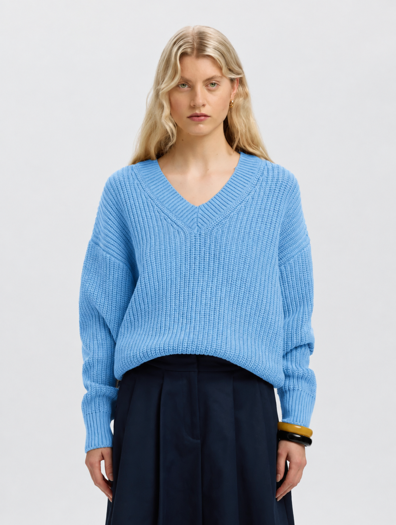 Selma LS Knit V-Neck Pullover
