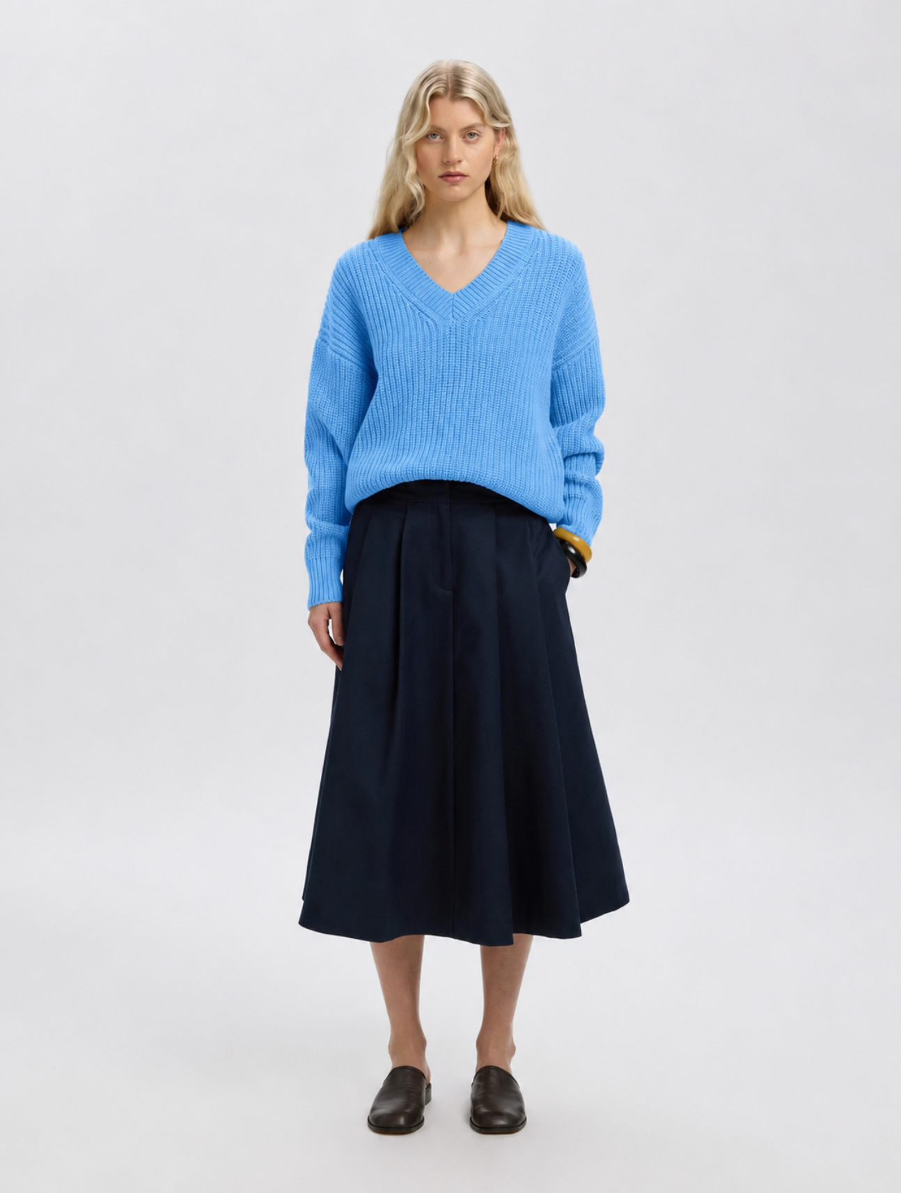 Selma LS Knit V-Neck Pullover