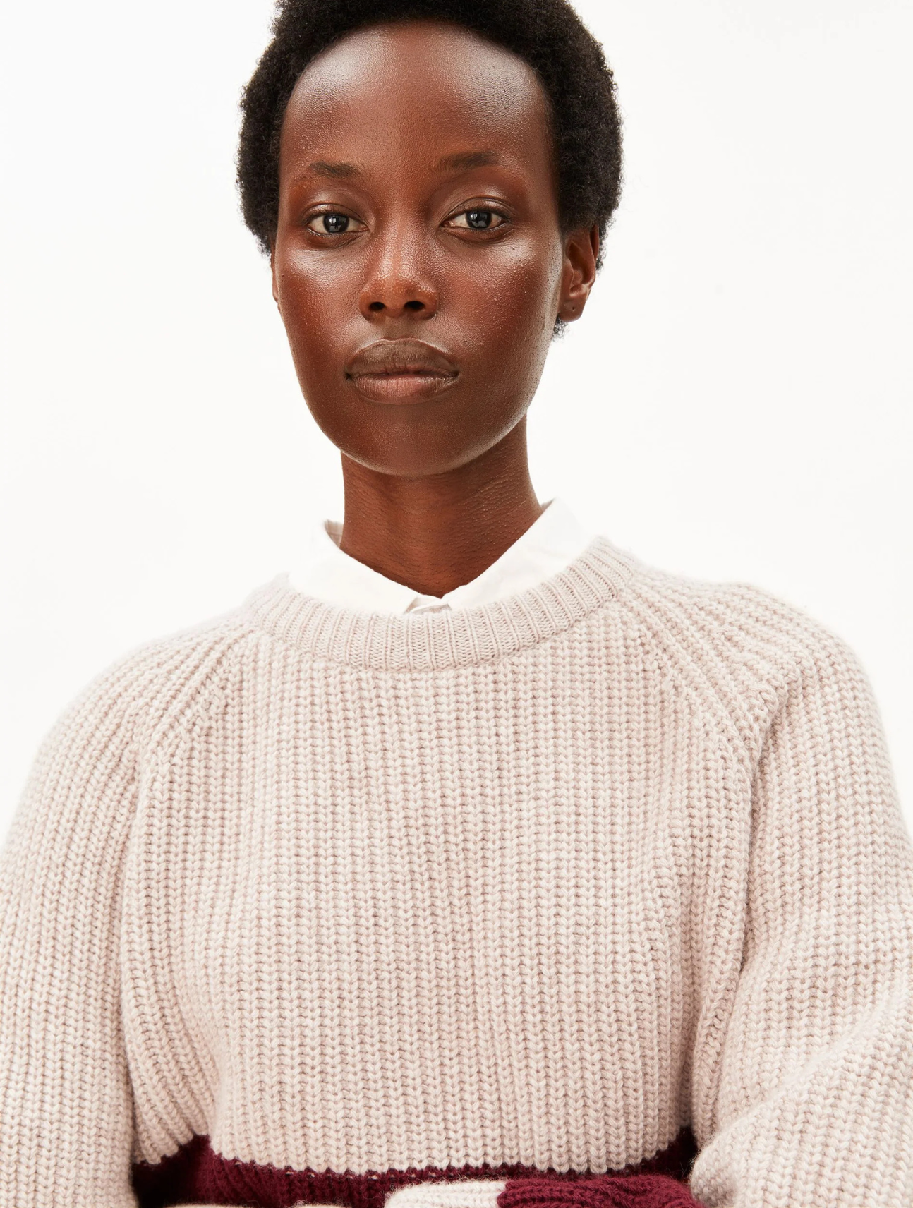 Striped Rib-Knit Pullover