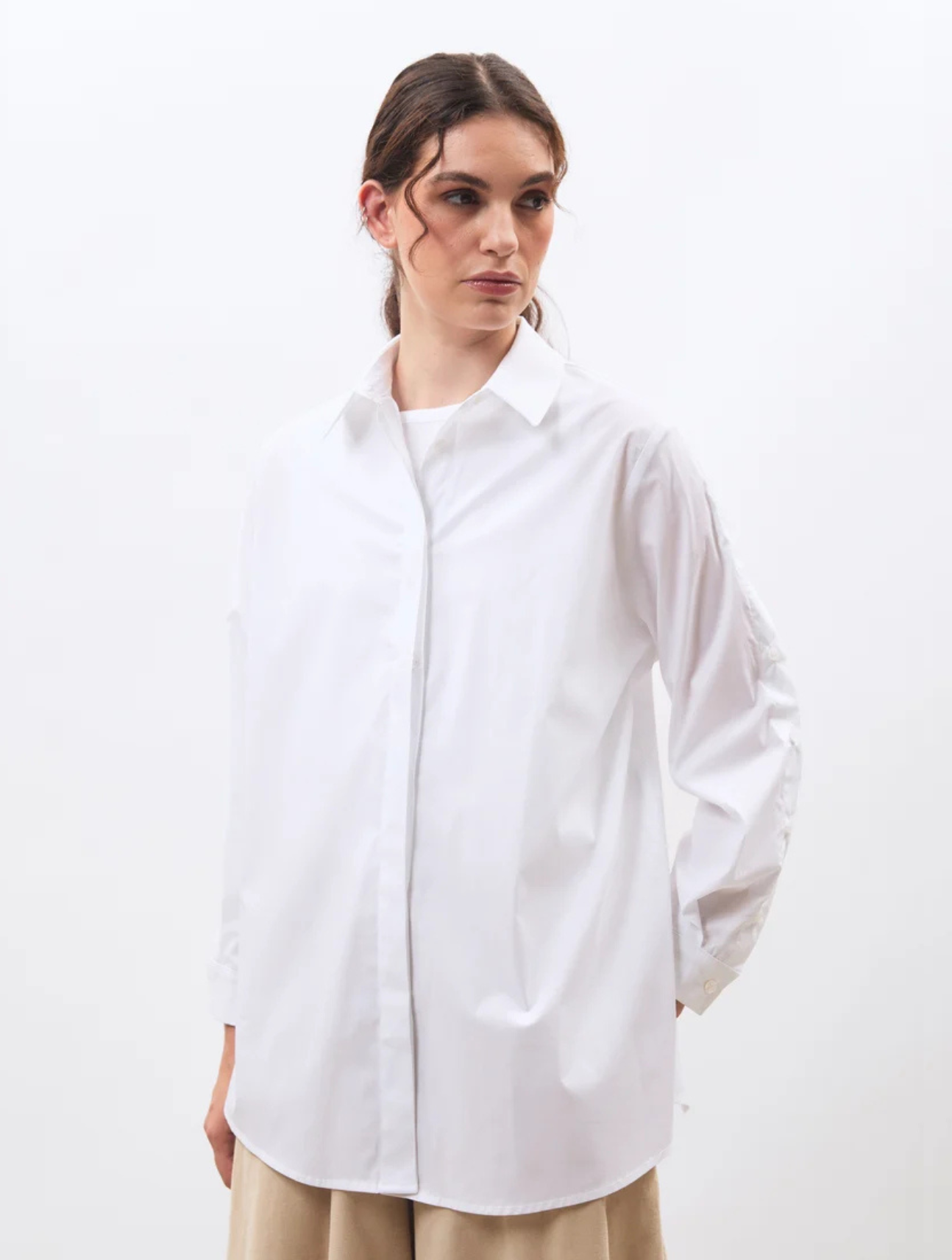 White Cotton Poplin Blouse