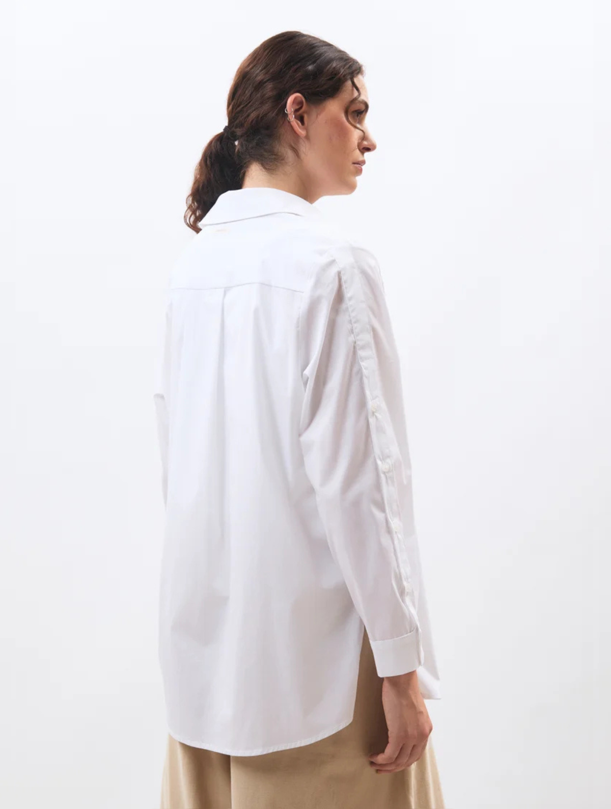 White Cotton Poplin Blouse