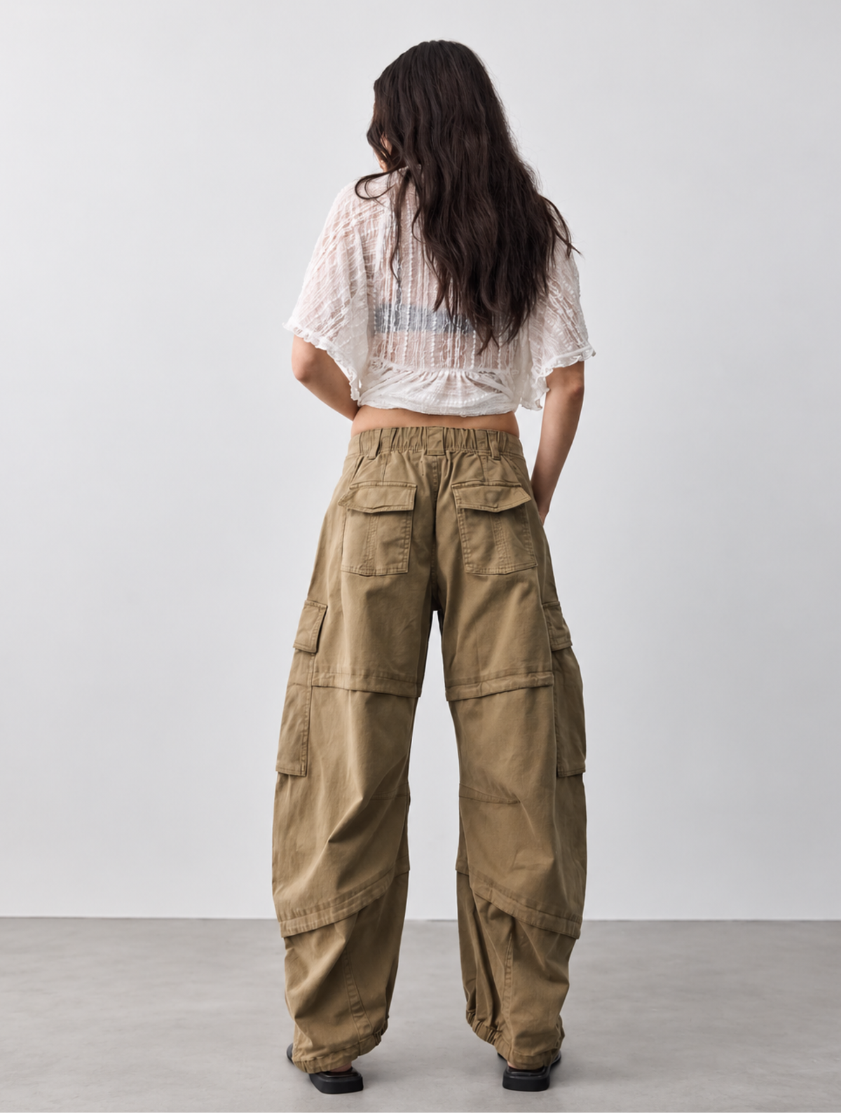 Curved Twill Cargo Pants