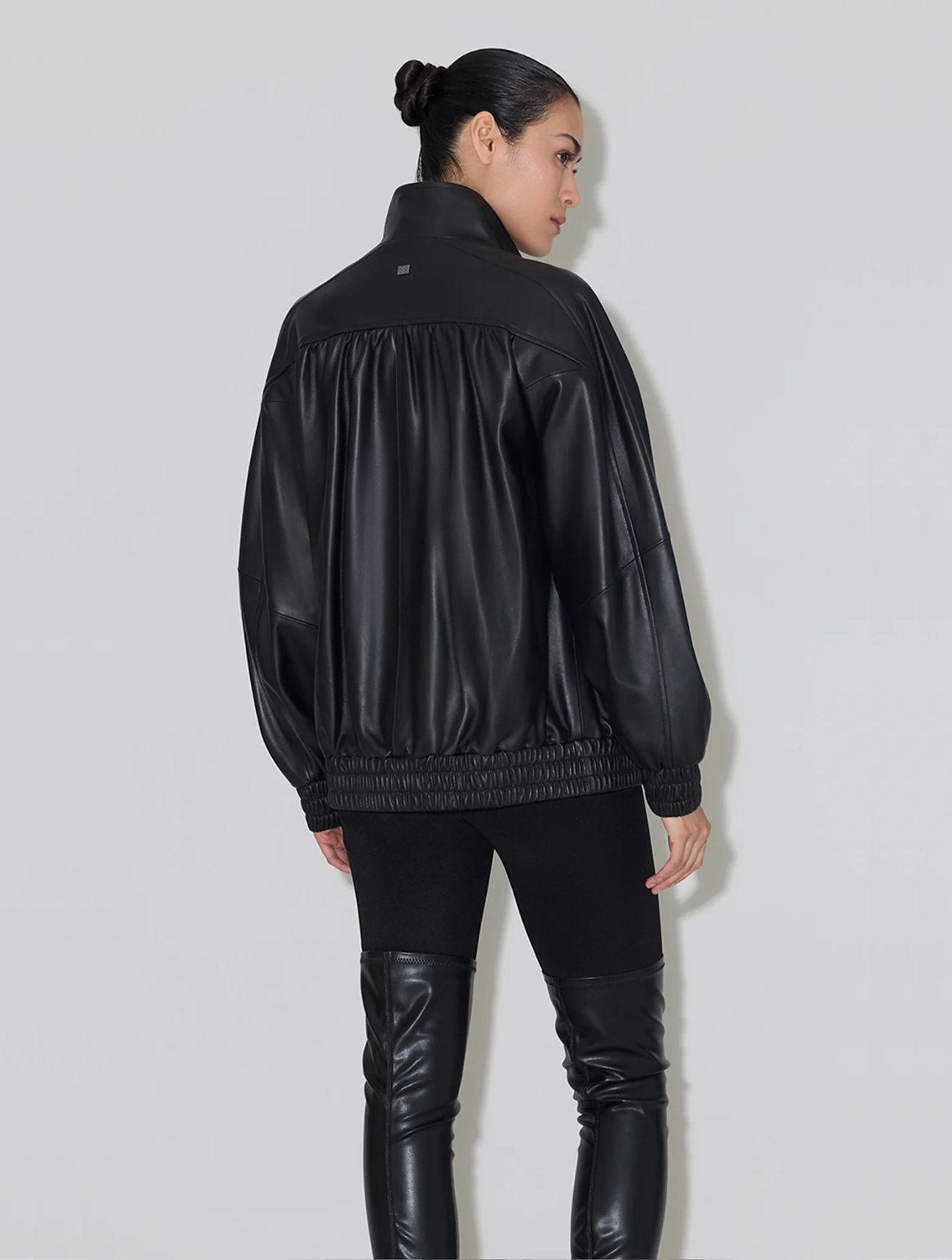 Miu Leather Bomber Jacket