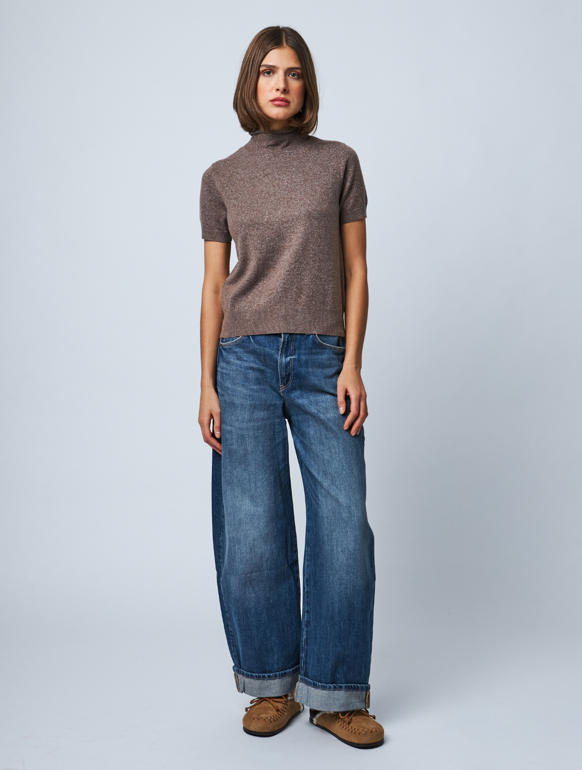 Clara Short Sleeve Mock Neck