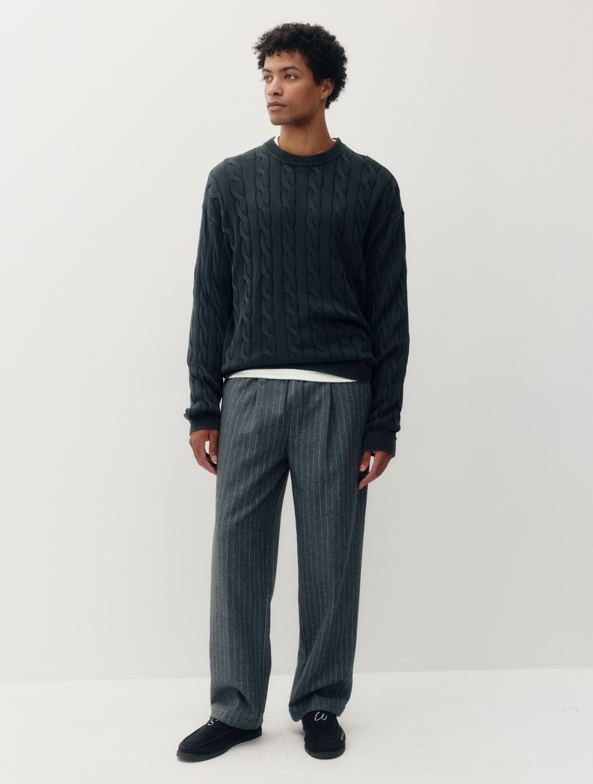 Braided Knit Box Crew