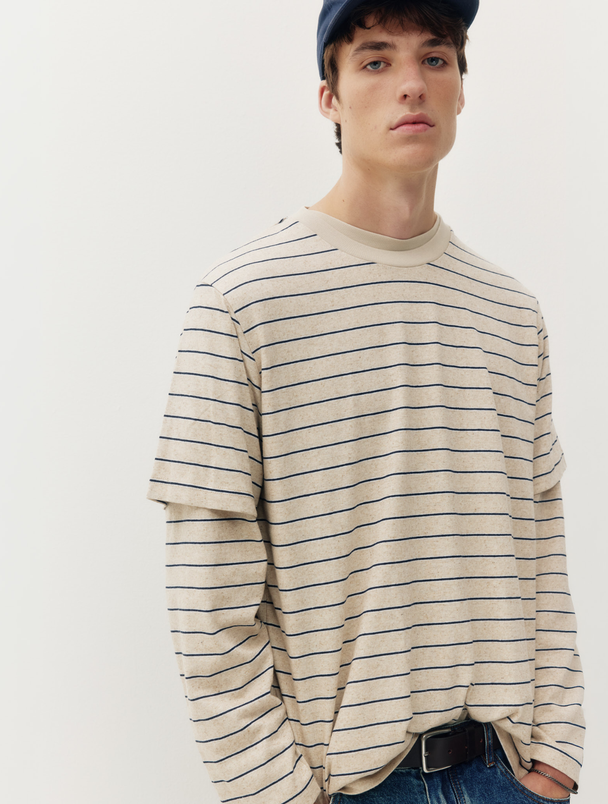 Long Sleeve Linen Stripe Tee