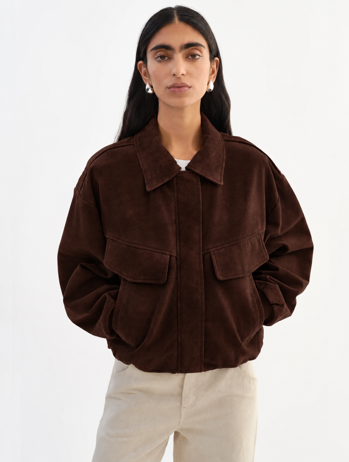 Trevanna Suede Bomber Jacket