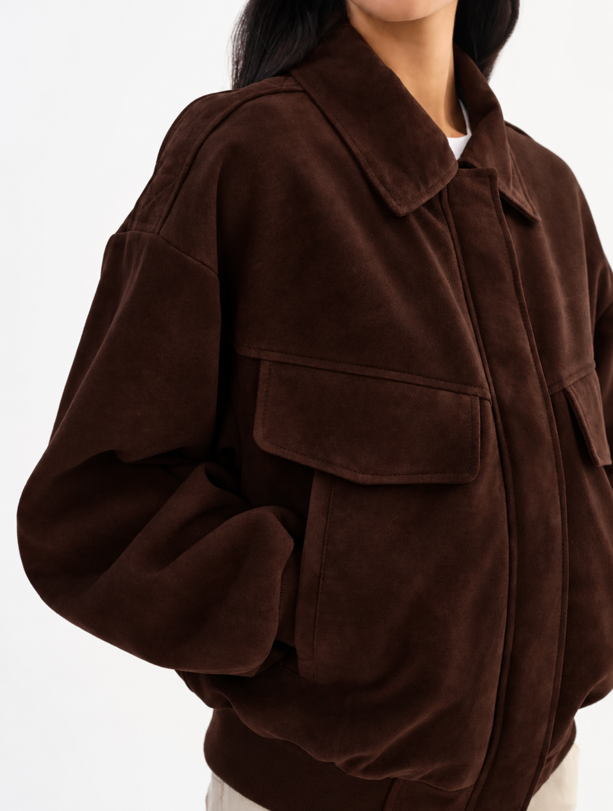 Trevanna Suede Bomber Jacket
