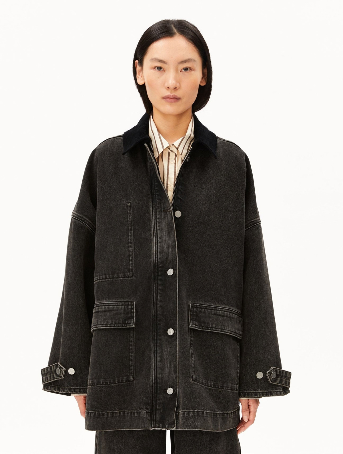 Cord Collar Denim Jacket