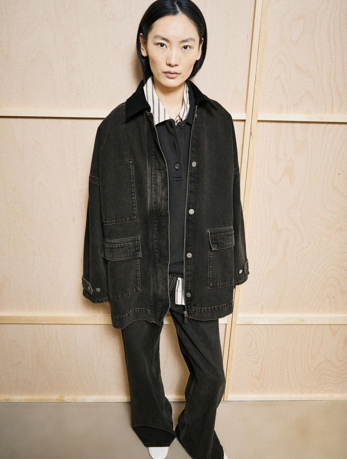 Cord Collar Denim Jacket