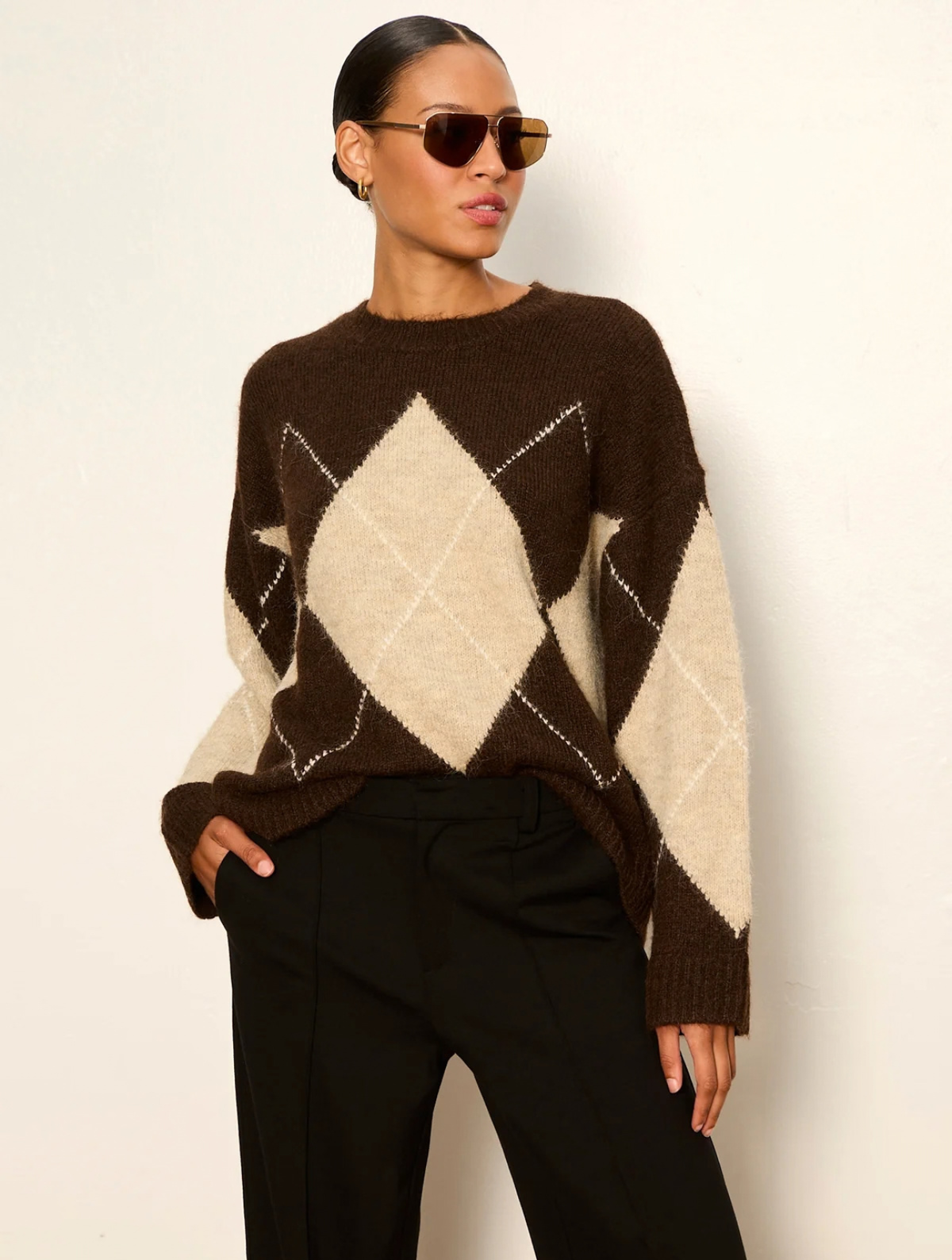 Argyle Crew Sweater