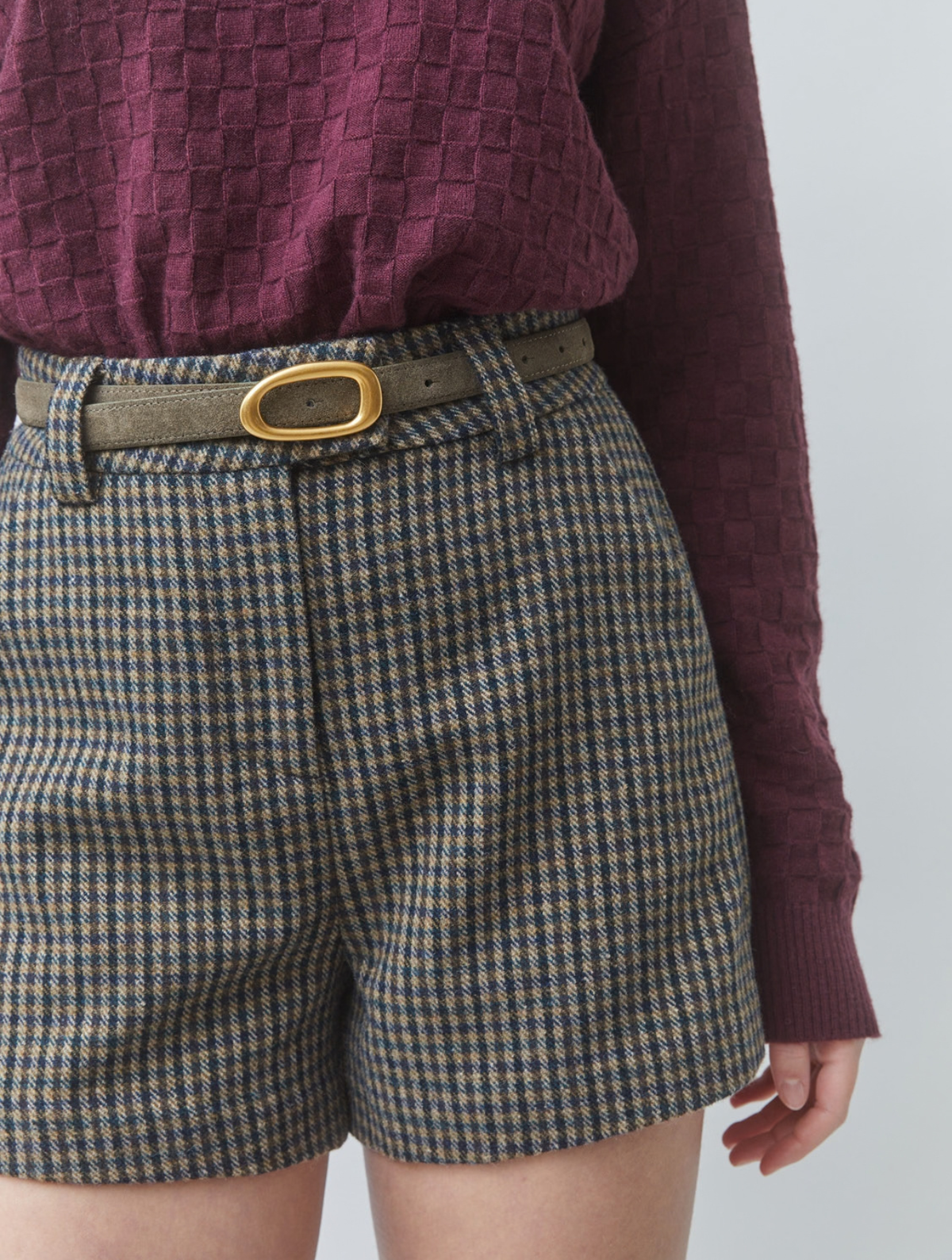 Babel Checked Wool Shorts