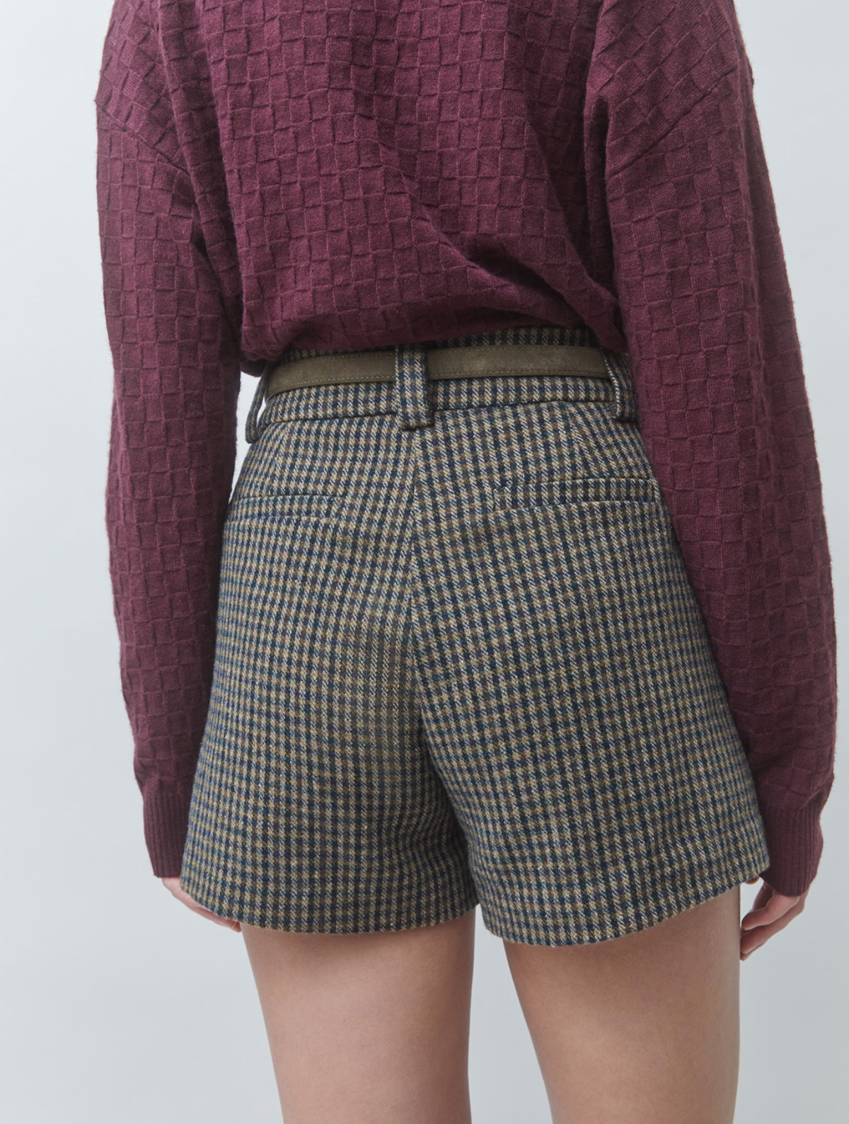 Babel Checked Wool Shorts