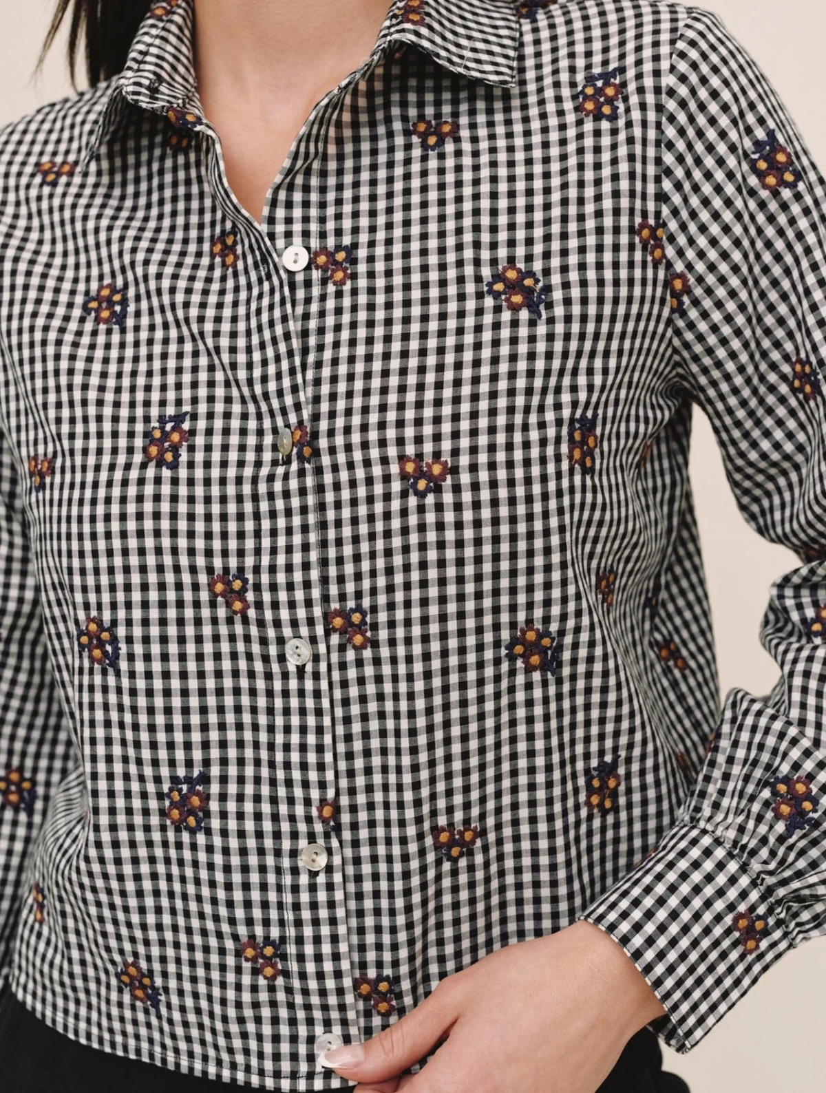 Long Sleeve Crop Button Down
