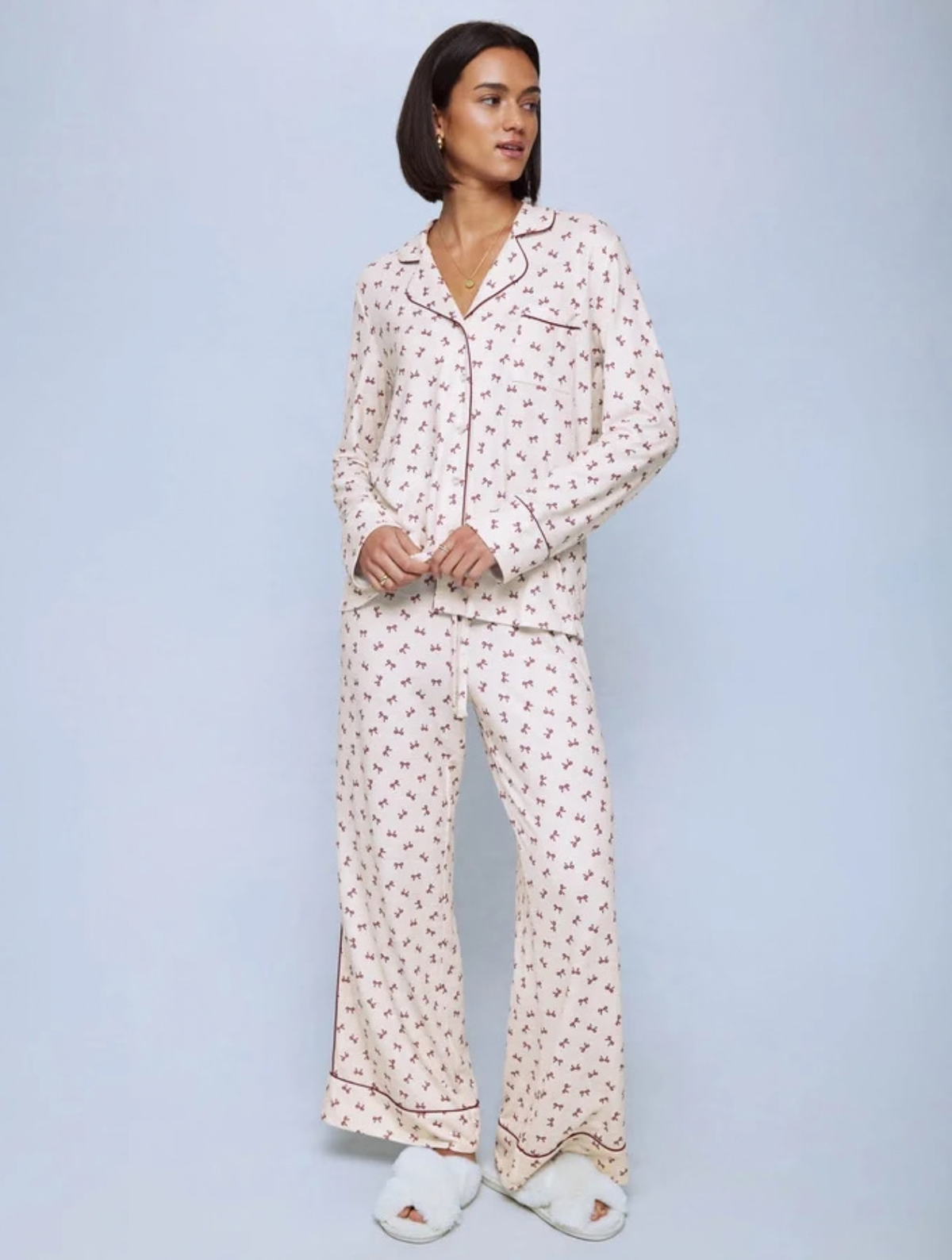 White Bow Toss Flora Pillowsoft Sleep Set