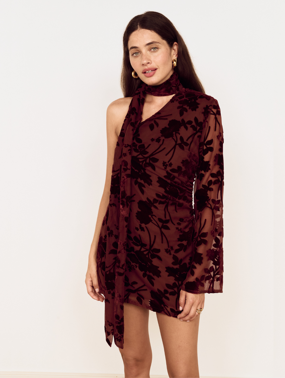 Anouk Velvet Scarf Mini Dress
