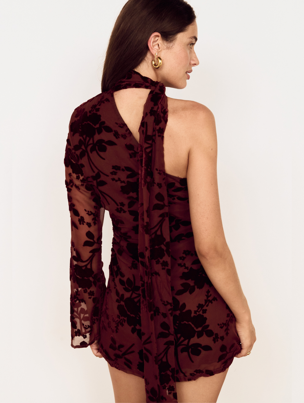 Anouk Velvet Scarf Mini Dress