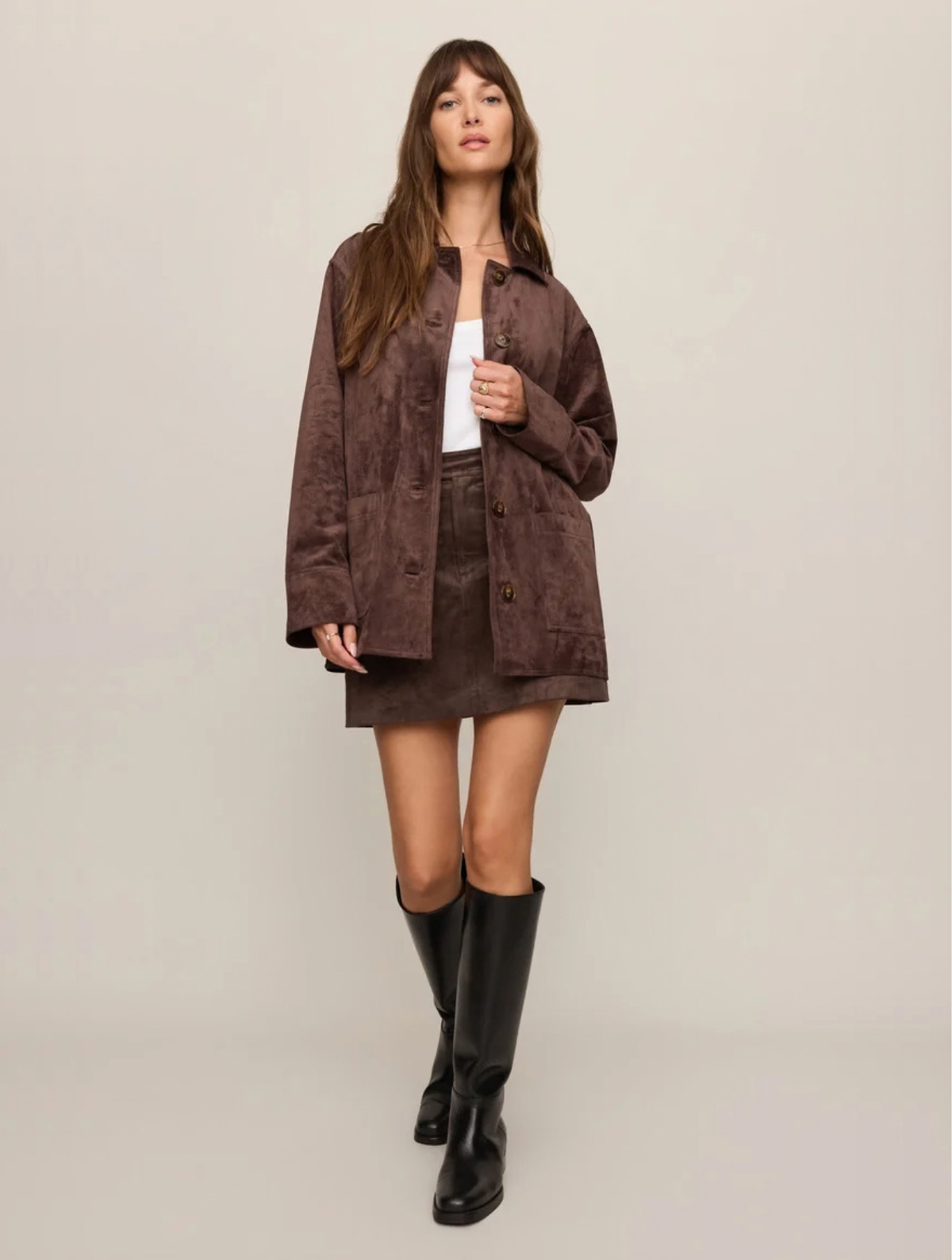 Decker Faux Suede Chore Jacket