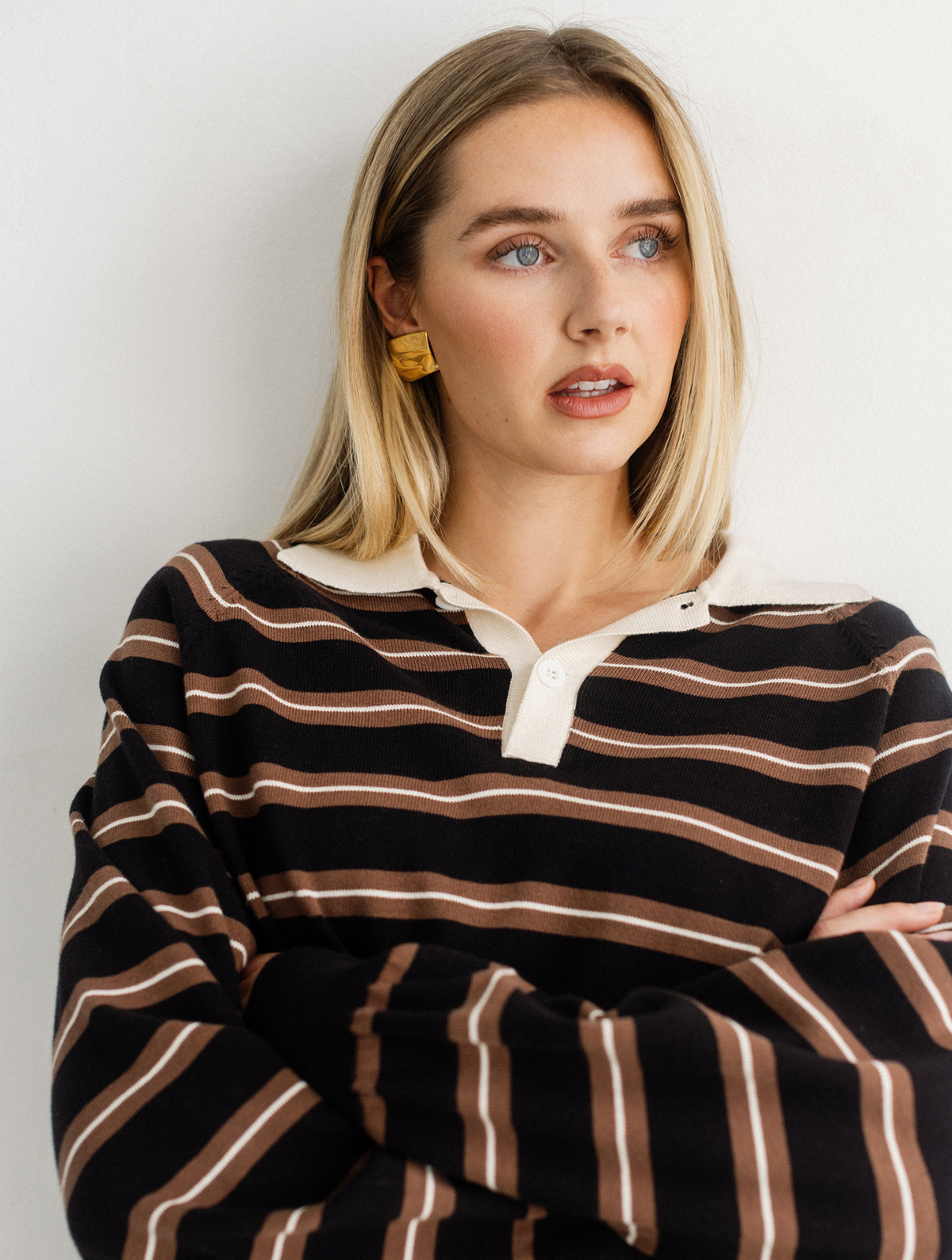 Oversized Knit Polo Shirt